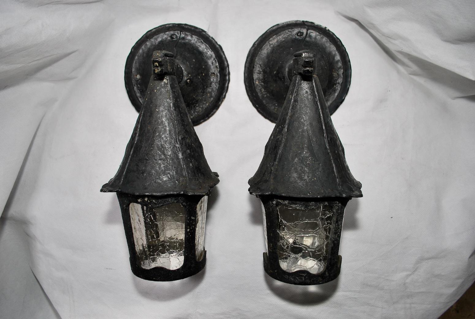 American Pair of 1920s Outdoor Sconces