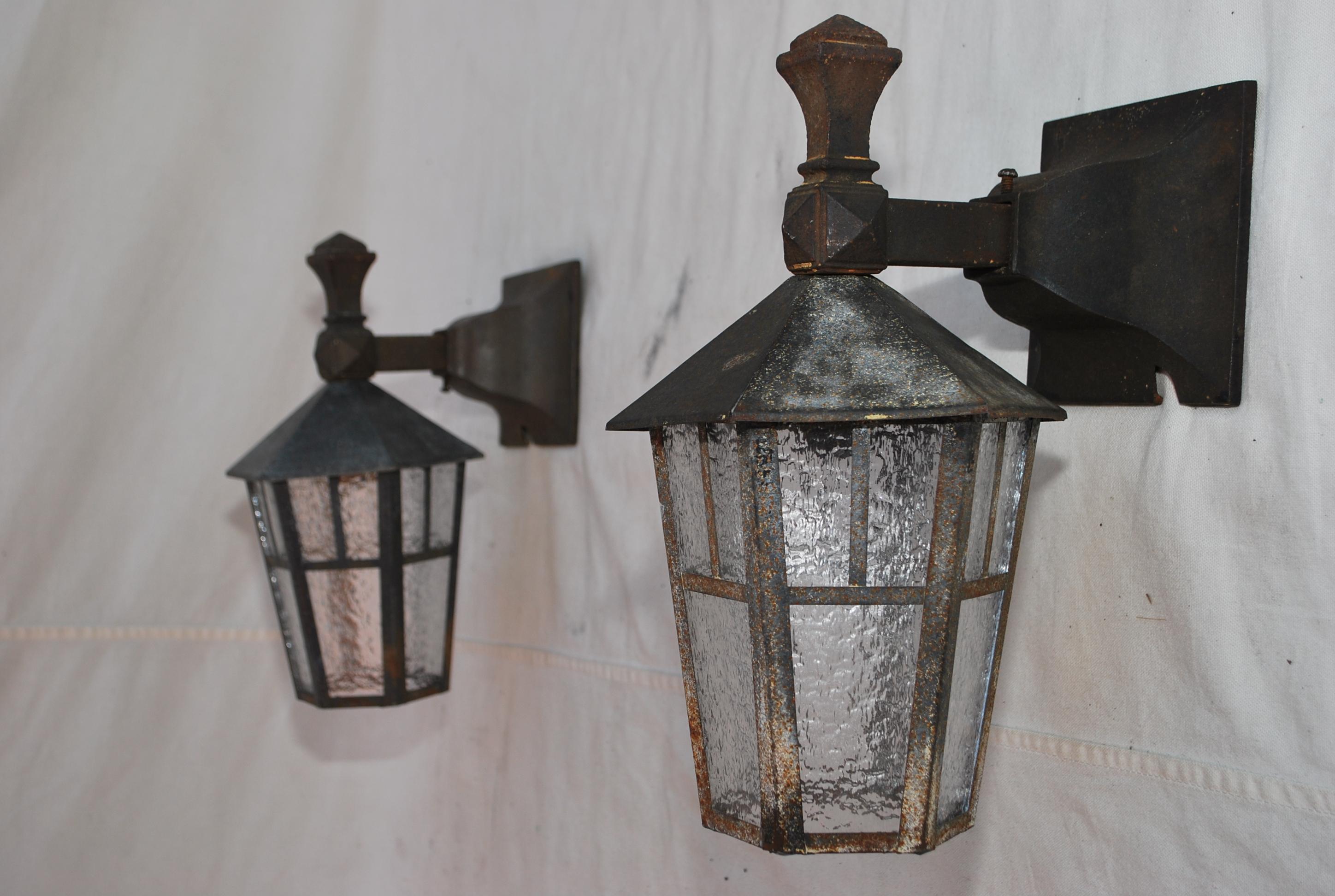 Early 20th Century Pair of 1920's outdoor sconces