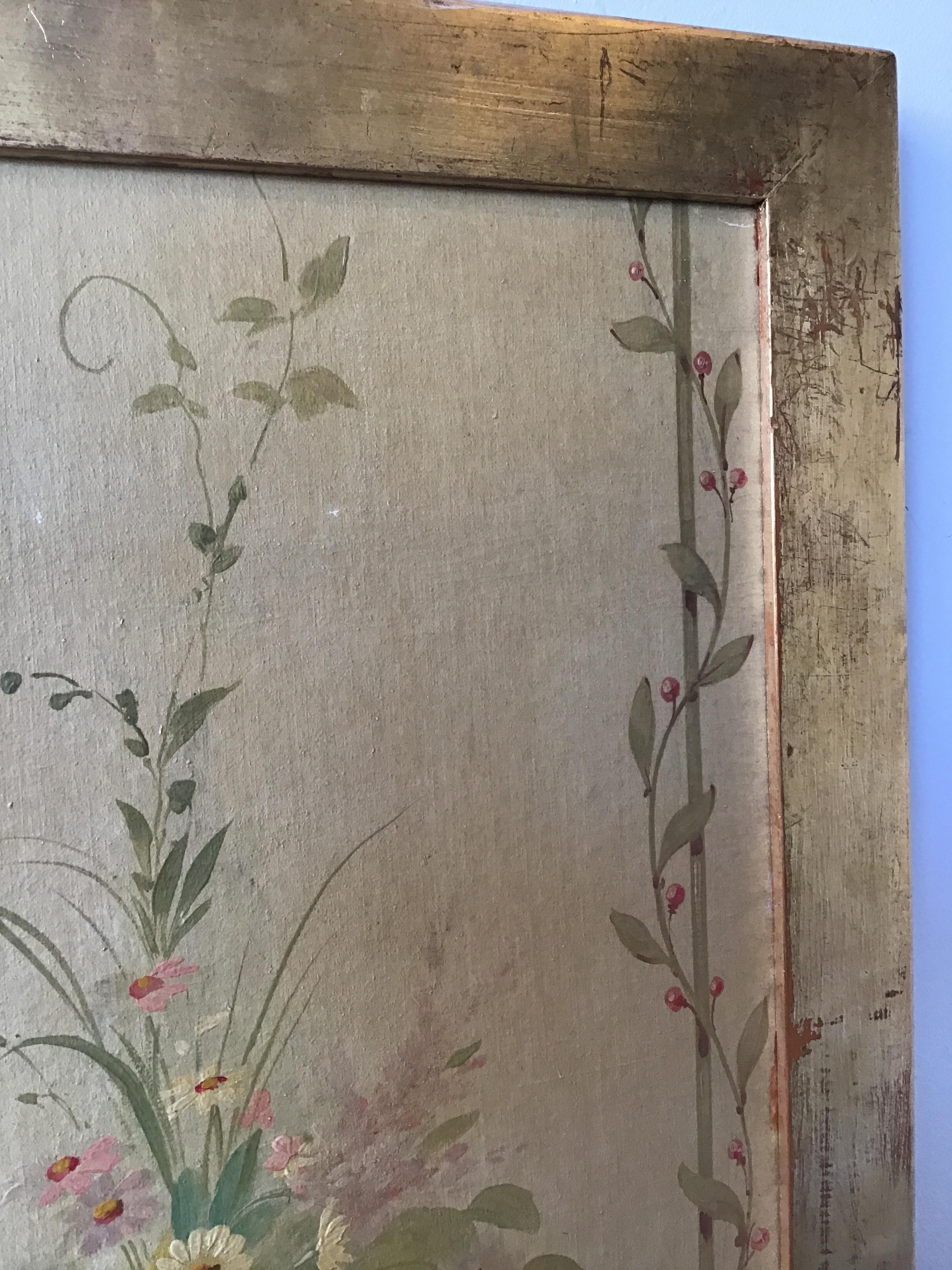 Pair of 1920s Painted Panels In Good Condition In Tarrytown, NY