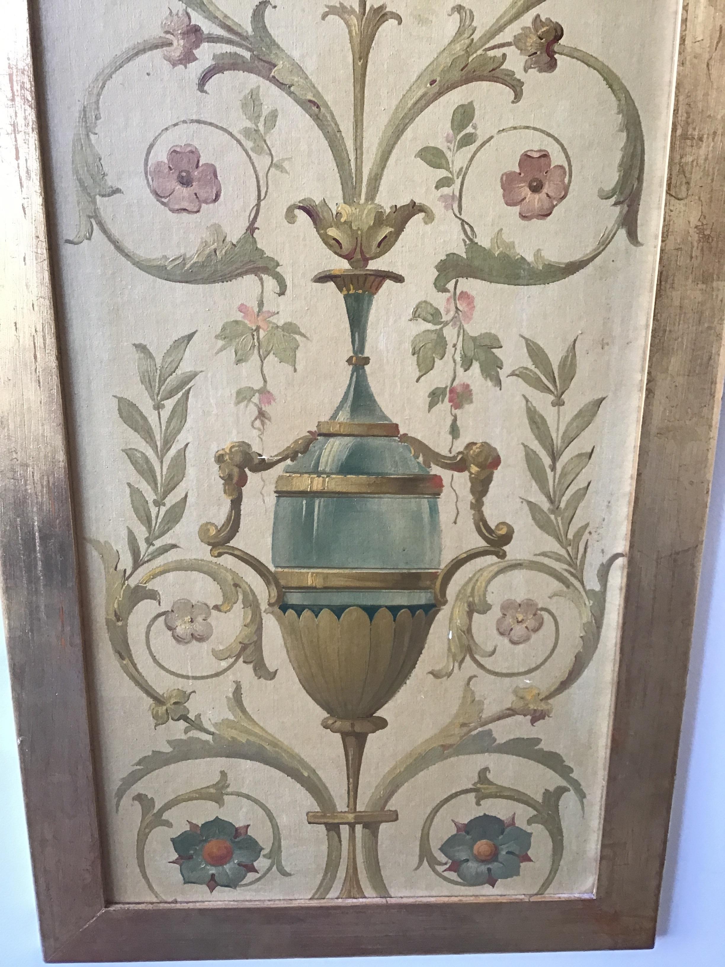 Pair of 1920s Painted Panels 2