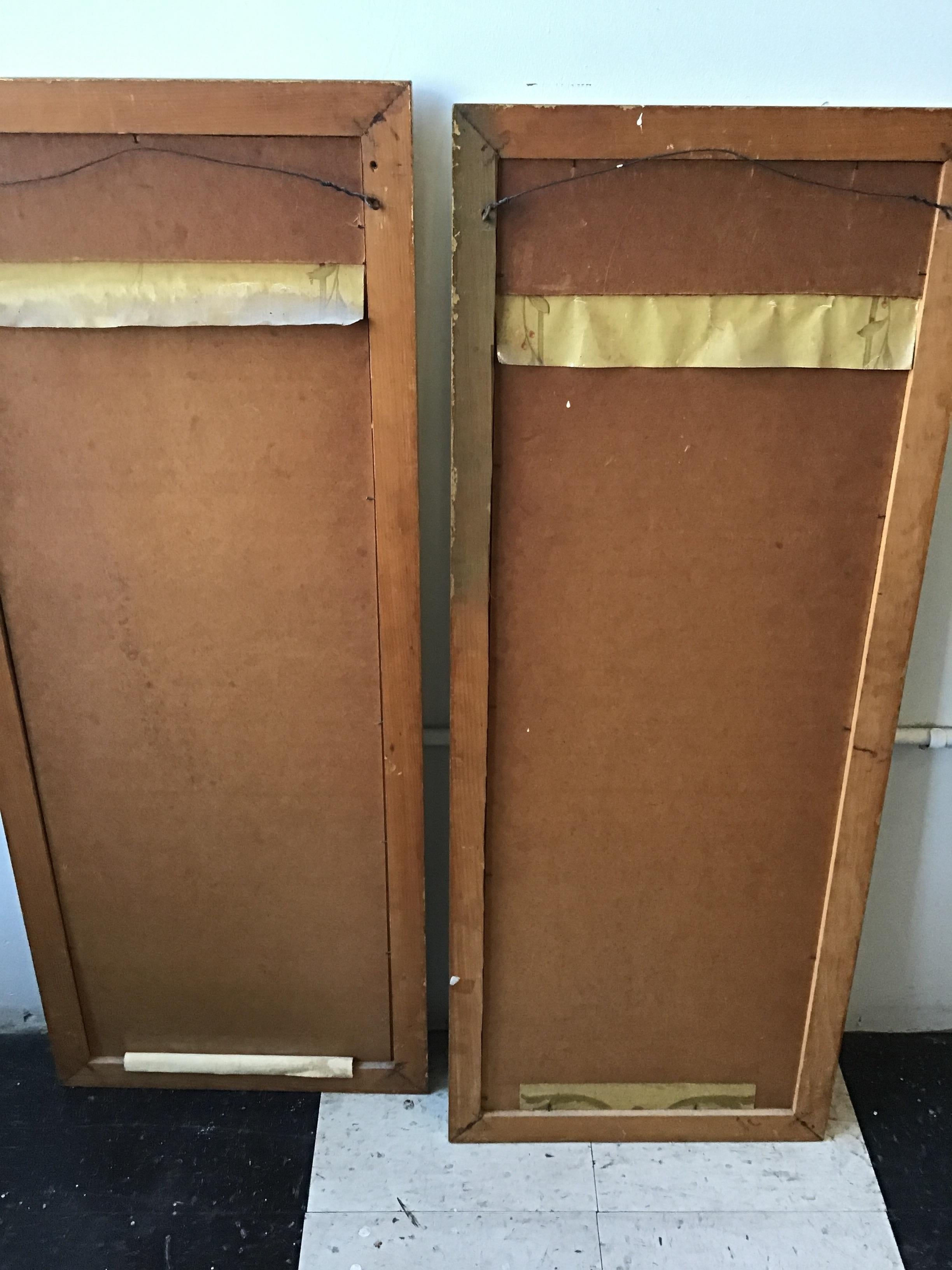 Pair of 1920s Painted Panels 3