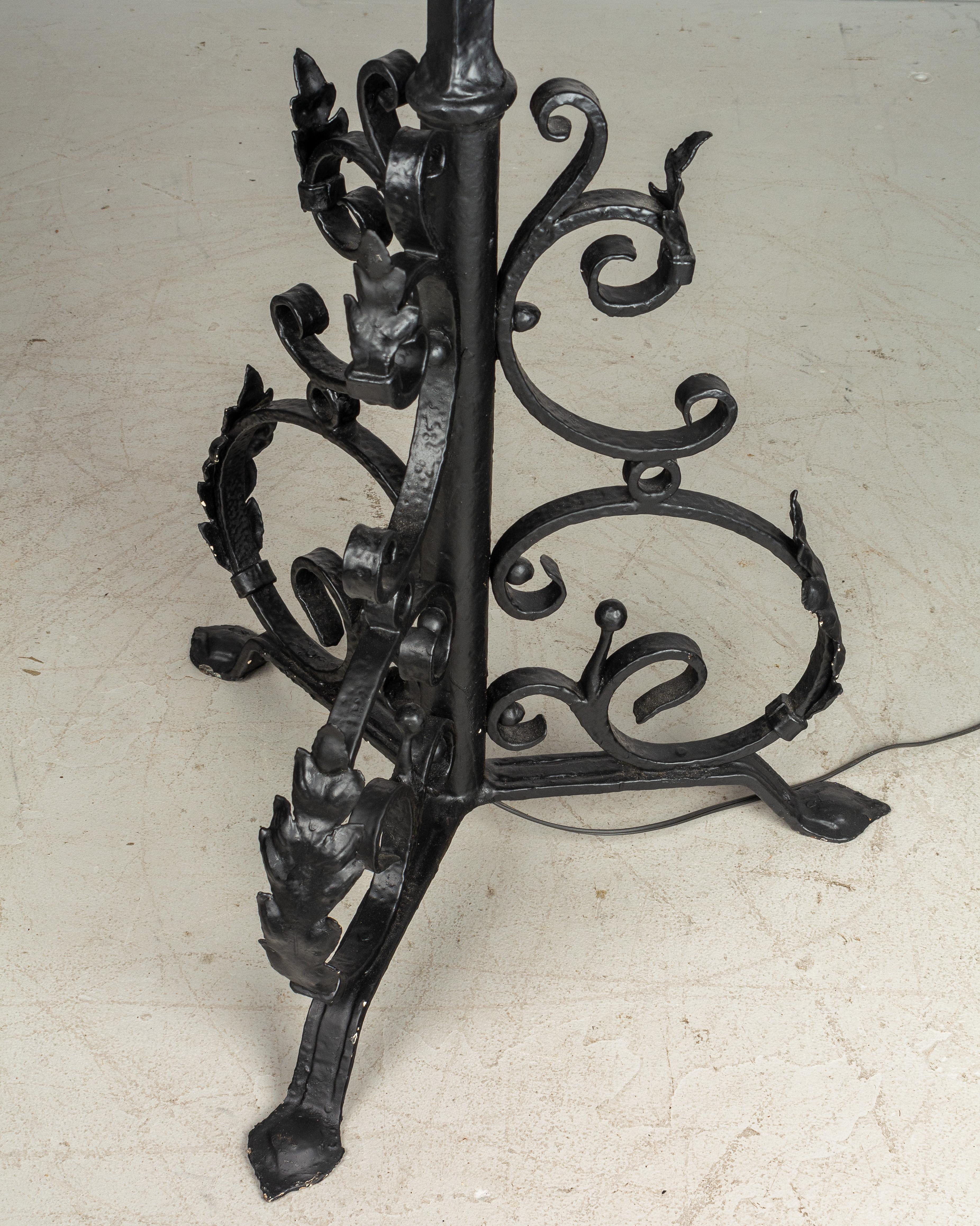 Pair of 1920s Spanish Revival Wrought Iron Floor Torchères 1