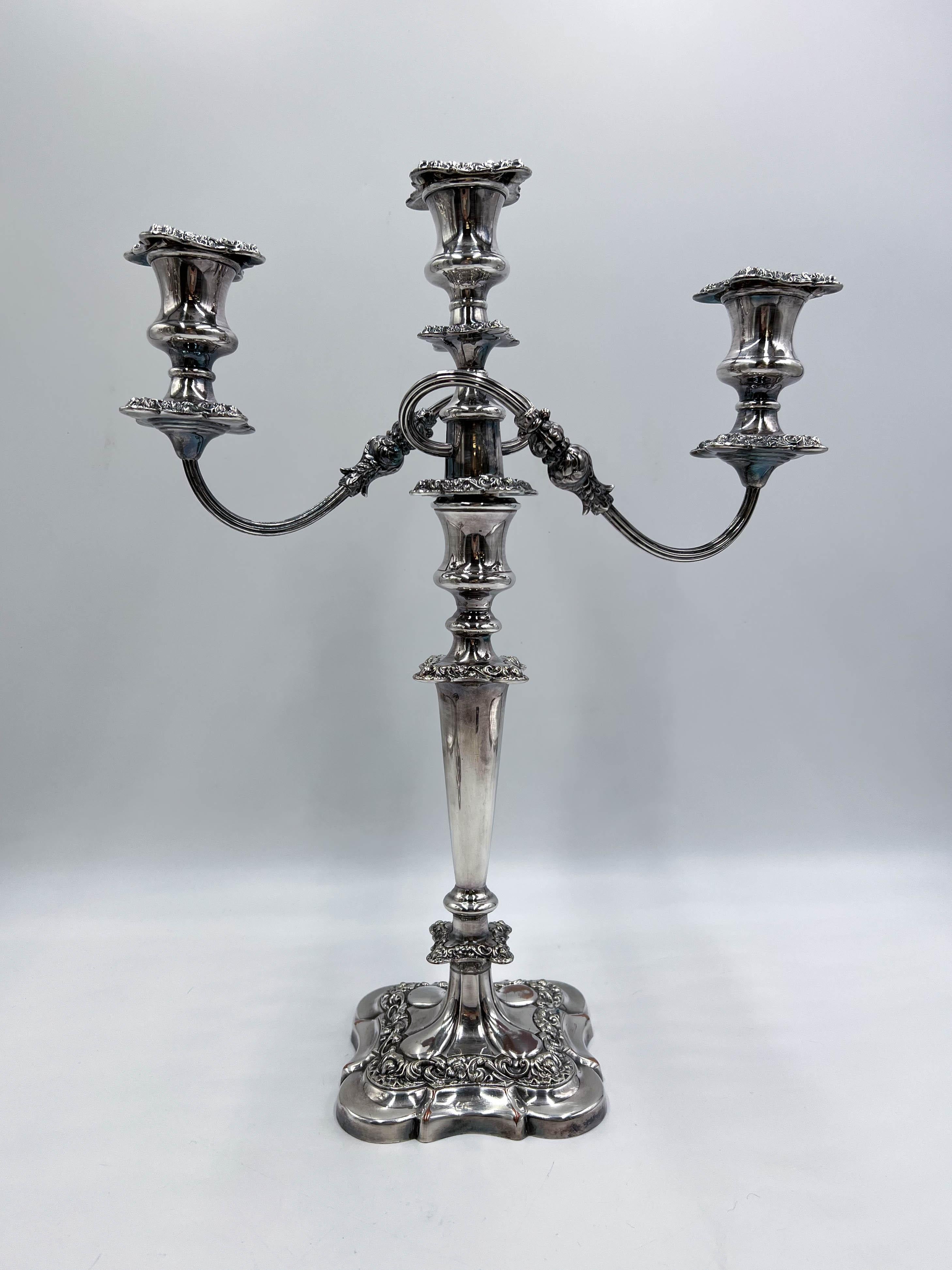 Pair of 1920s William Suckling Ltd English Silver Plate Candelabras/Candlesticks For Sale 6