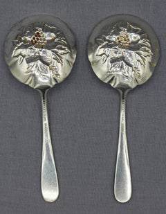 Pair of 1924 S. Kirk & Son Sterling Silver Repousse Spoons