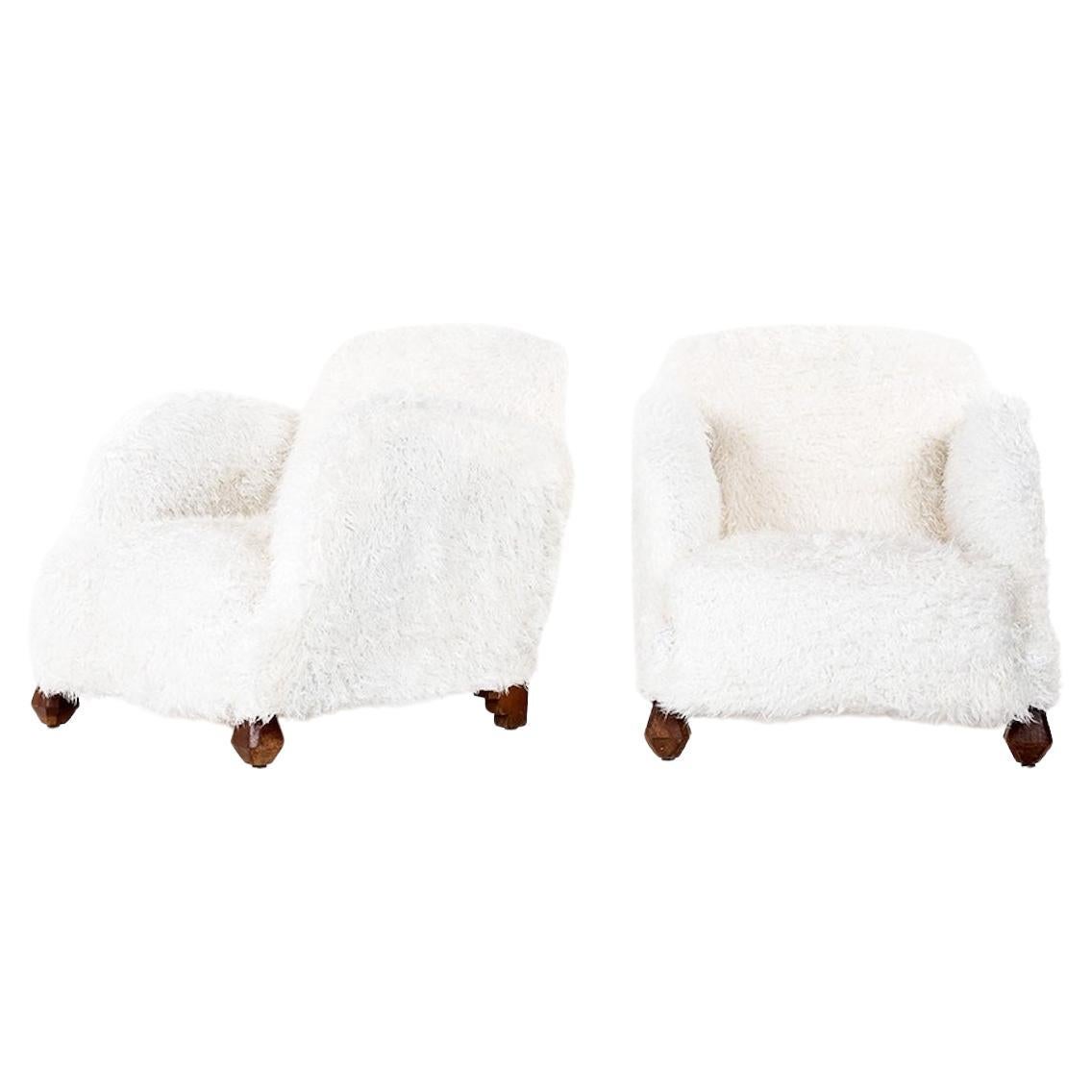 Pair of 1930 armchairs, France