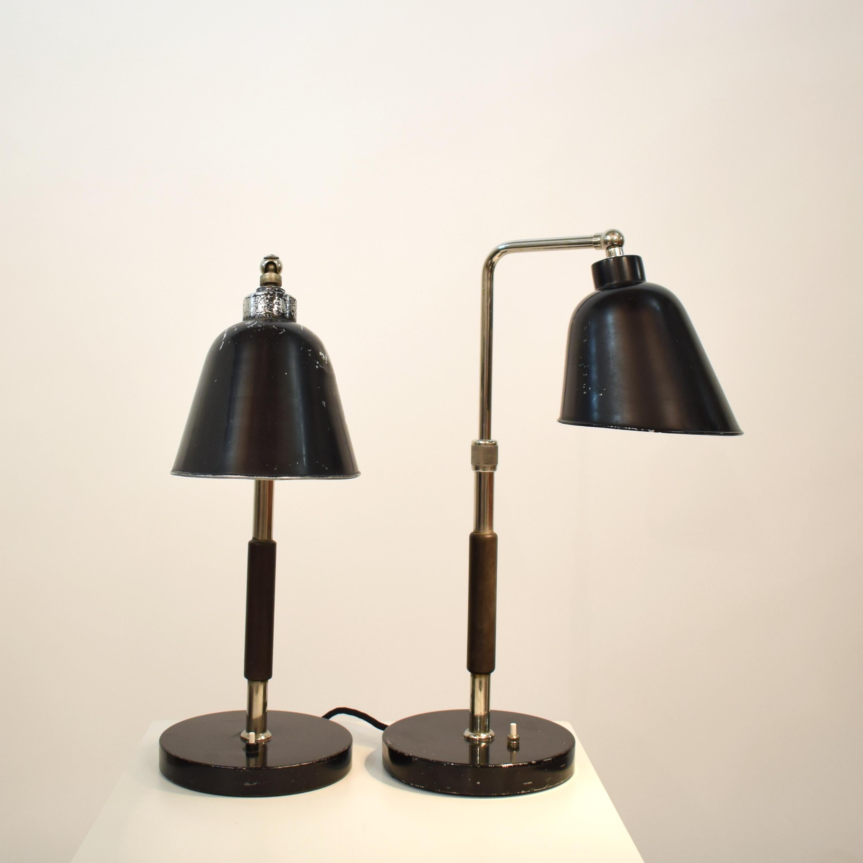 Pair of 1930 Bauhaus Table Lamps GOETHE by Christian Dell for Bünte & Remmler For Sale 9