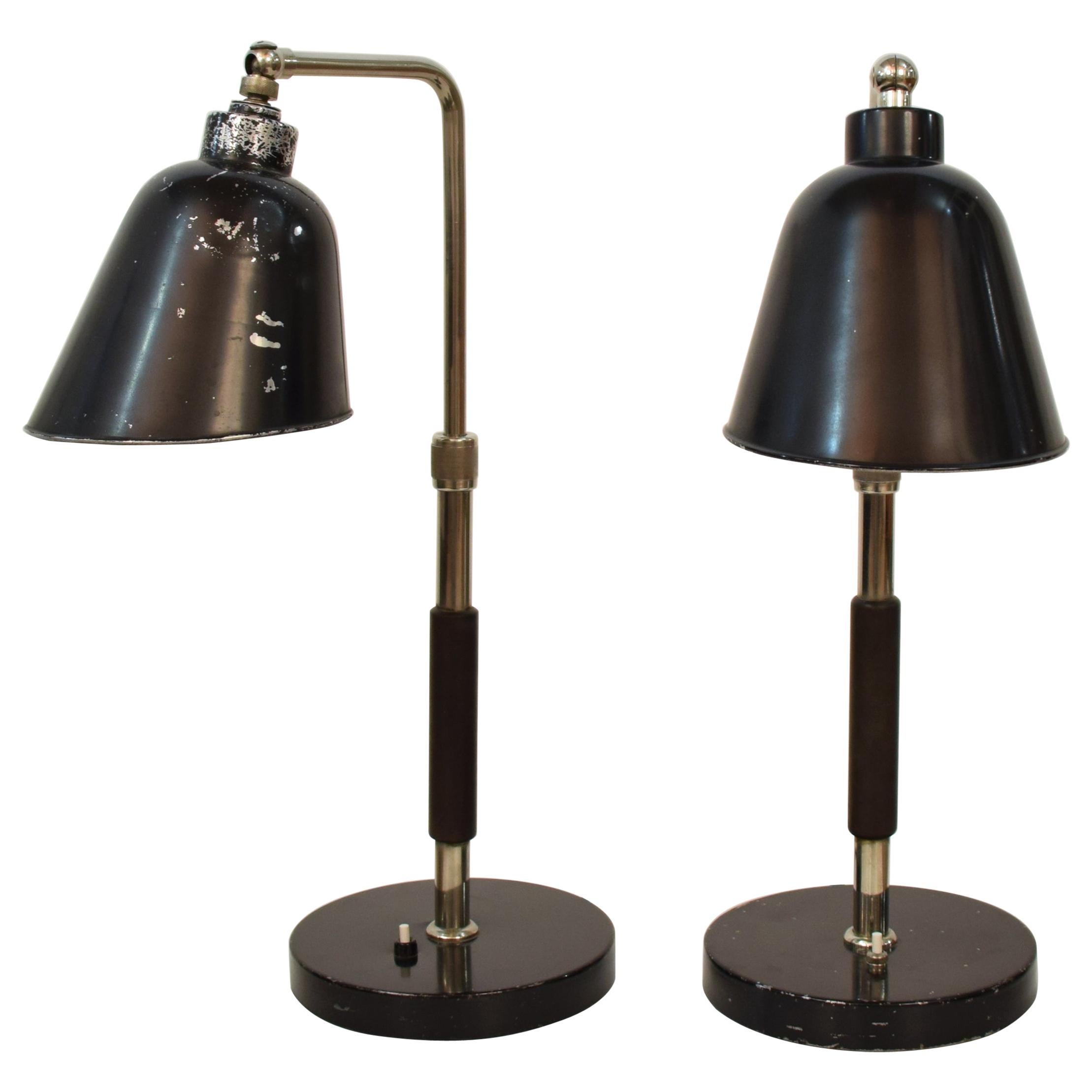 Pair of 1930 Bauhaus Table Lamps GOETHE by Christian Dell for Bünte & Remmler