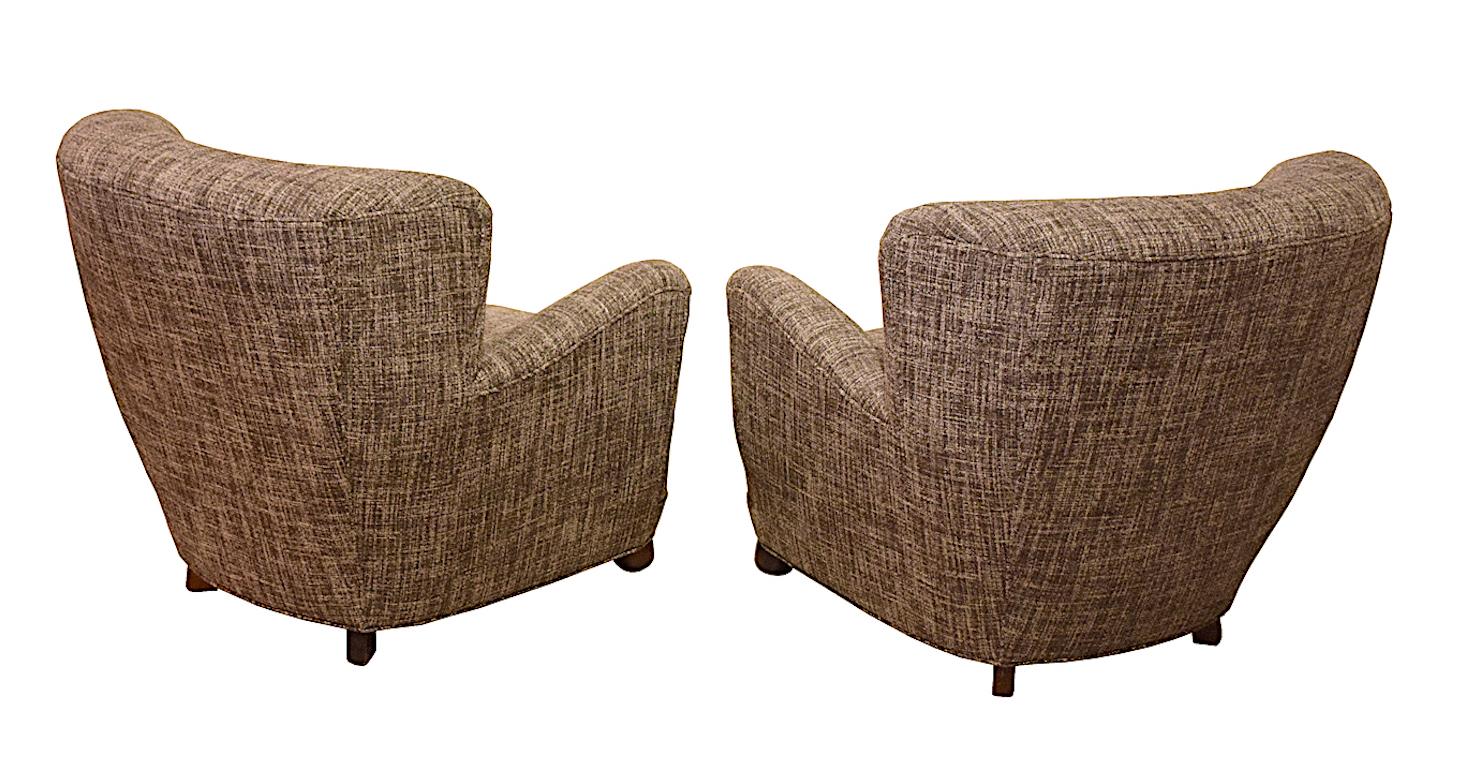 Danish Pair of 1930's/40's Club Chairs Attributed to Flemming Lassen