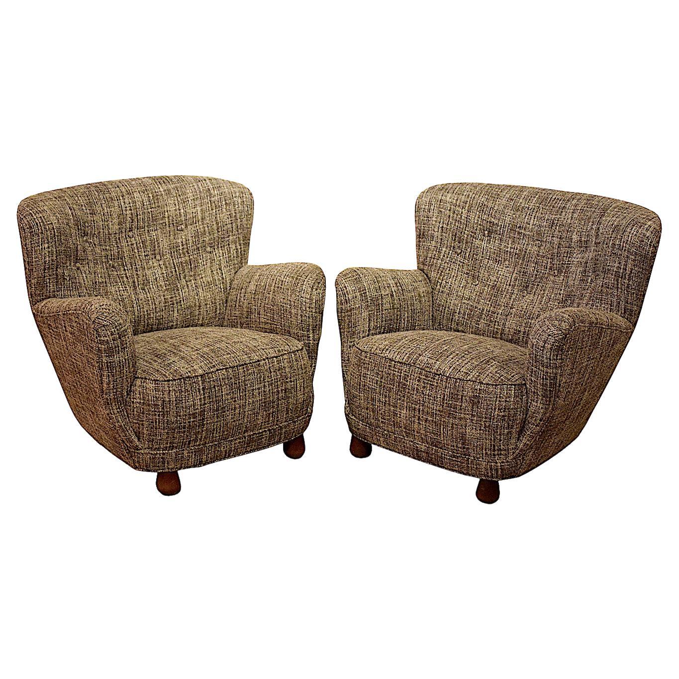 Pair of 1930's/40's Club Chairs Attributed to Flemming Lassen