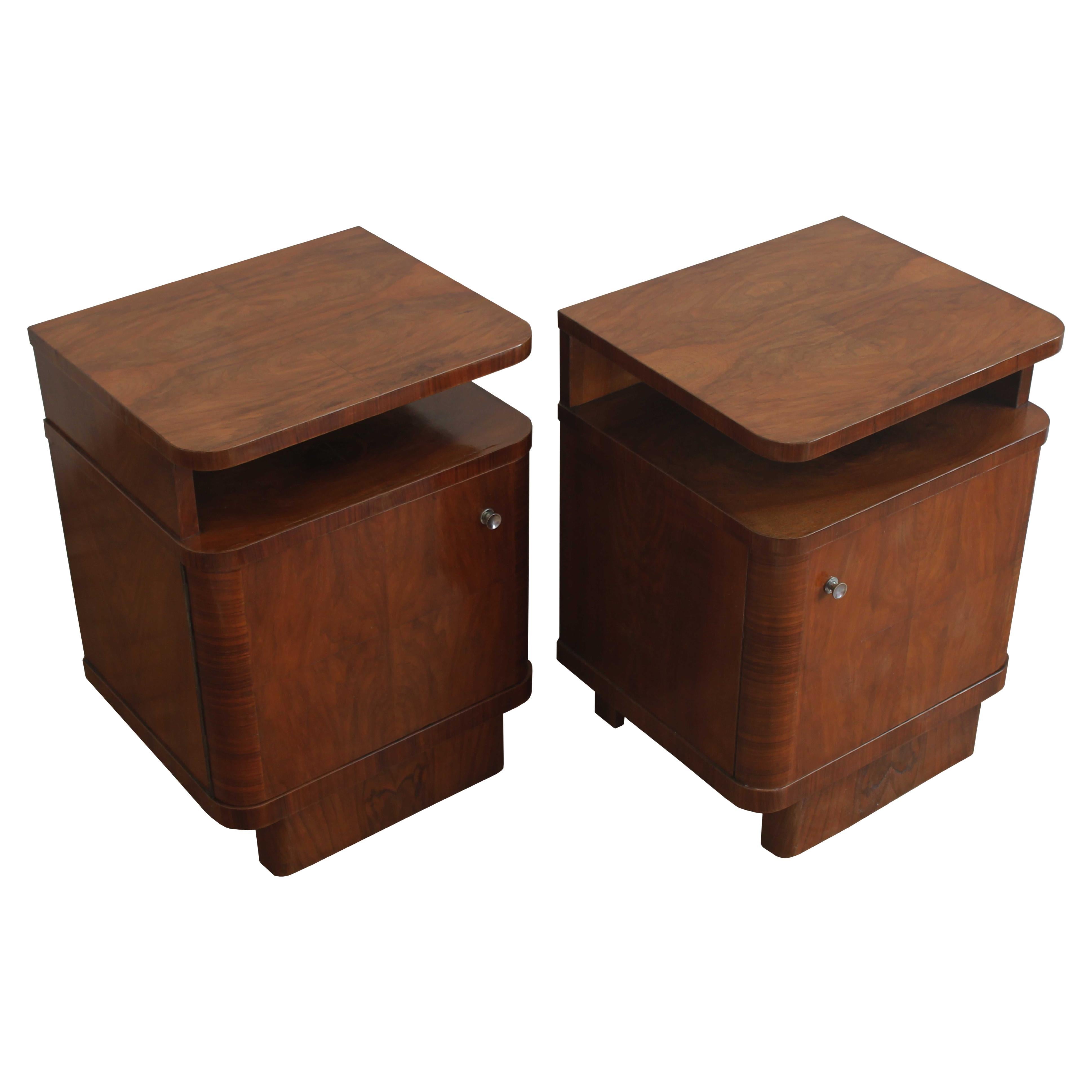 Pair of 1930's Art Deco Bedside Tables