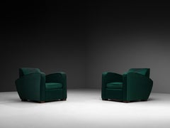 Pair of 1930s Art Deco Curved Lounge Chairs