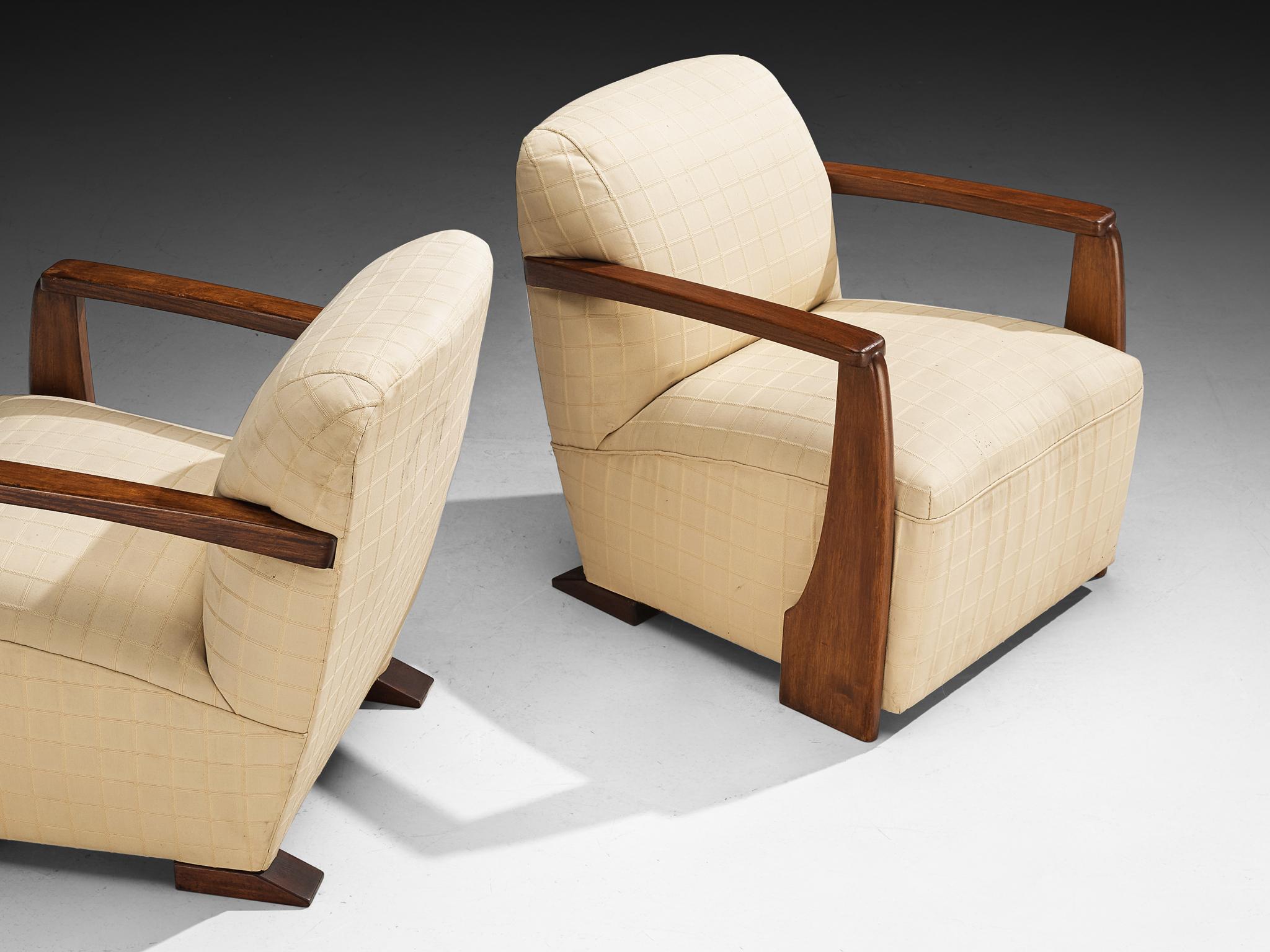 Art déco Paire de chaises longues Art Déco en acajou des années 1930 en vente