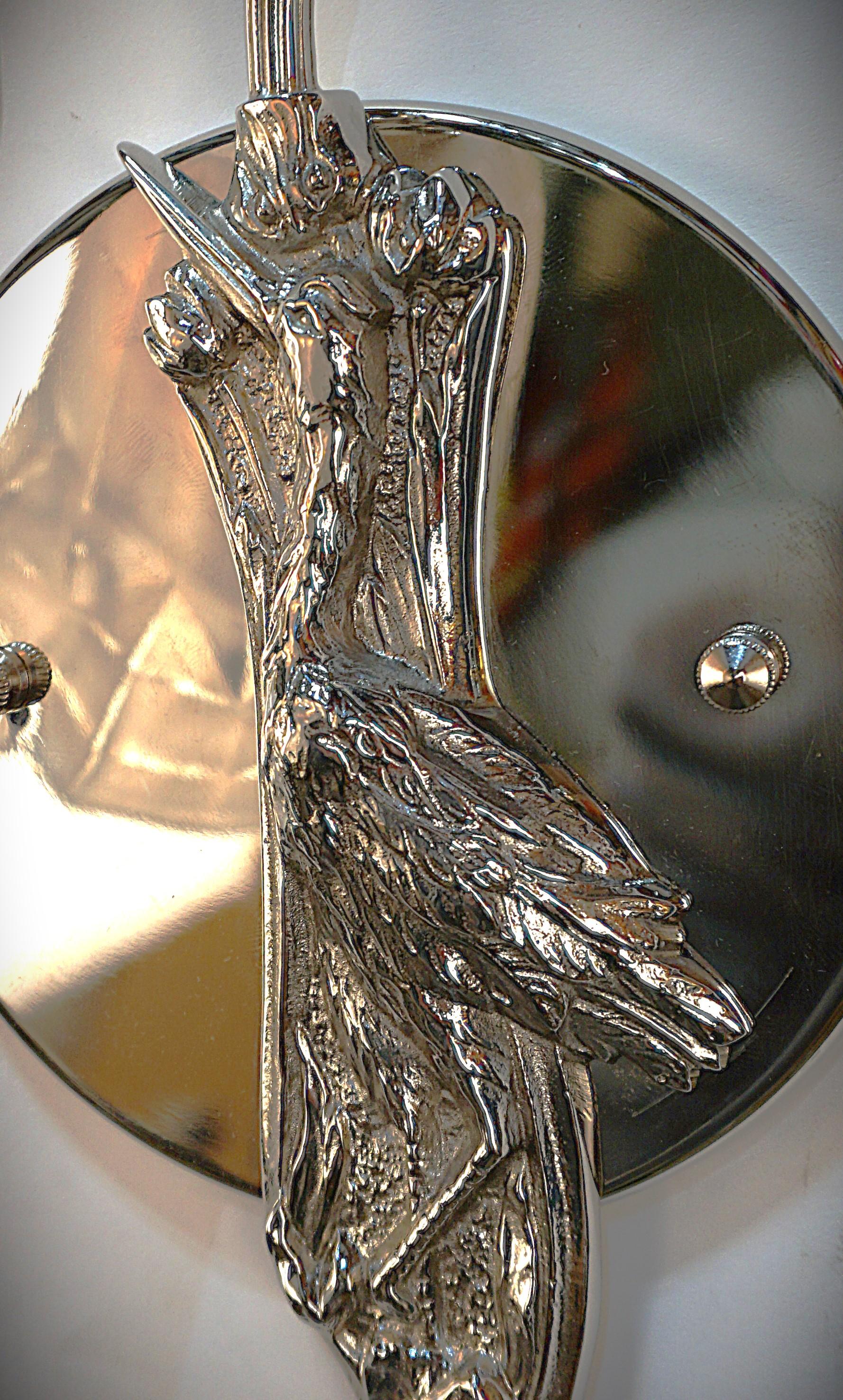 French Pair of 1930's Art Deco Wall Sconces by Degue For Sale