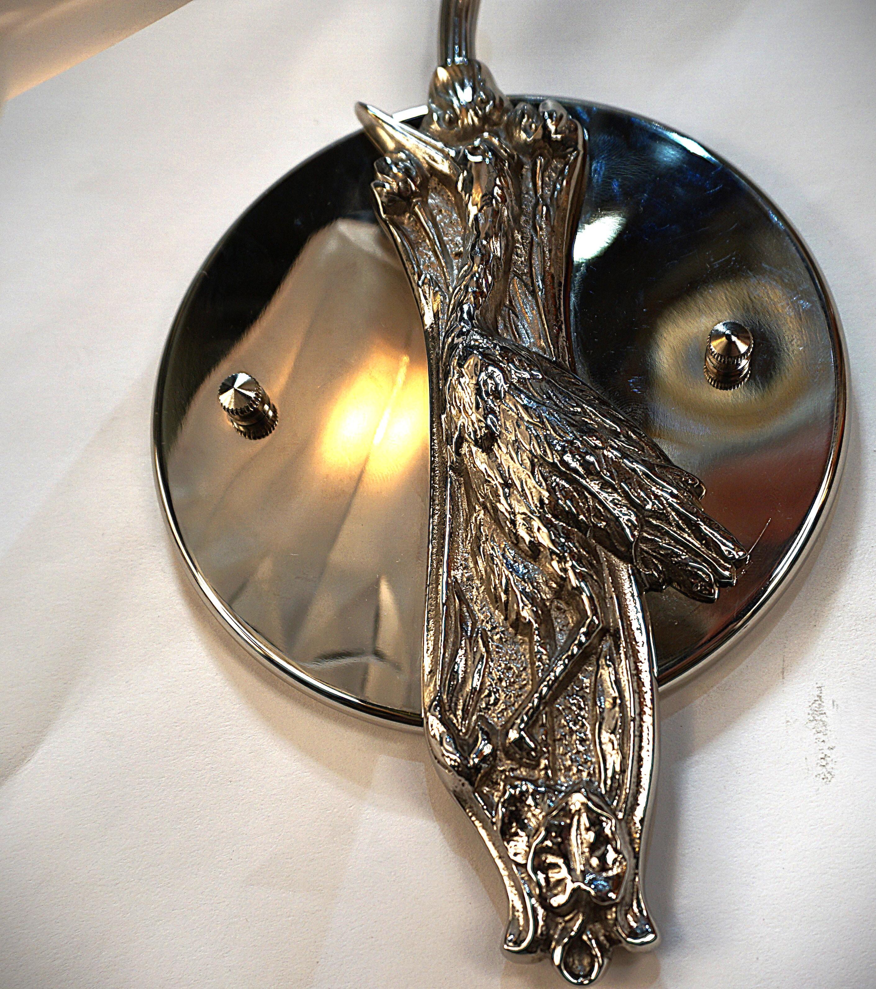 Mid-20th Century Pair of 1930's Art Deco Wall Sconces by Degue For Sale