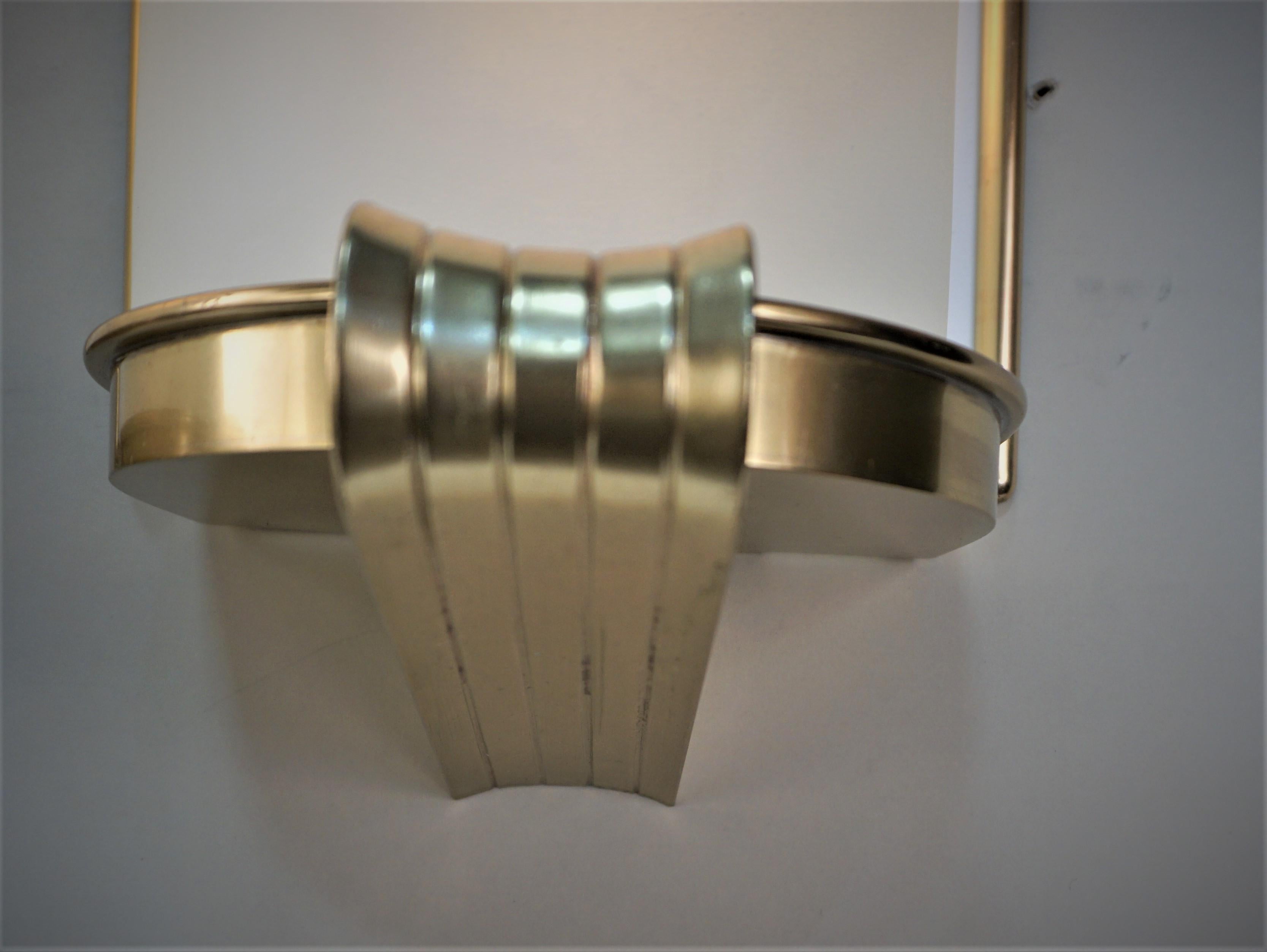 French Pair of 1930's Art Deco Wall Sconces For Sale