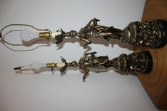 Pair of 1930s Art Noveau Lady Lamps