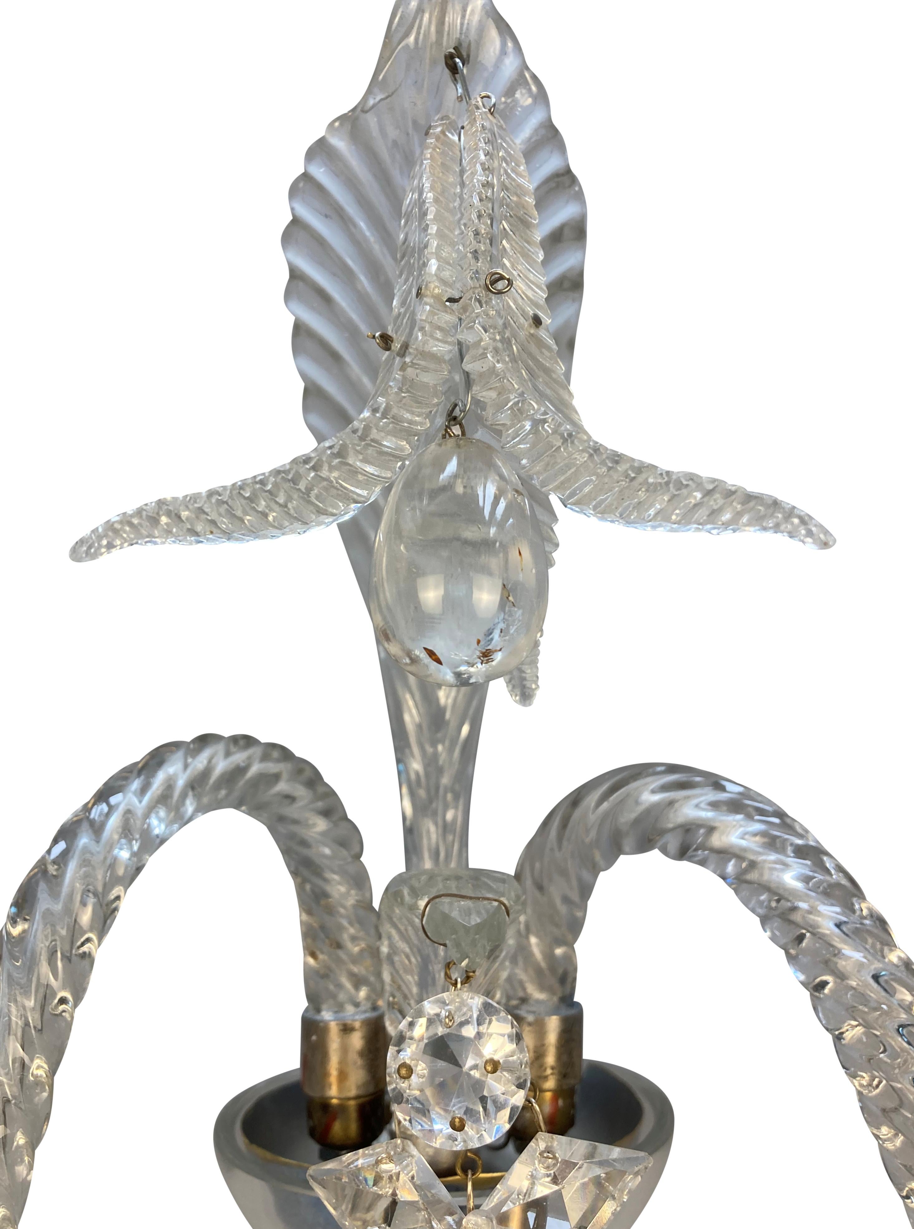Pair Of 1930's Baccarat Twin Branch Wall Lights For Sale 1