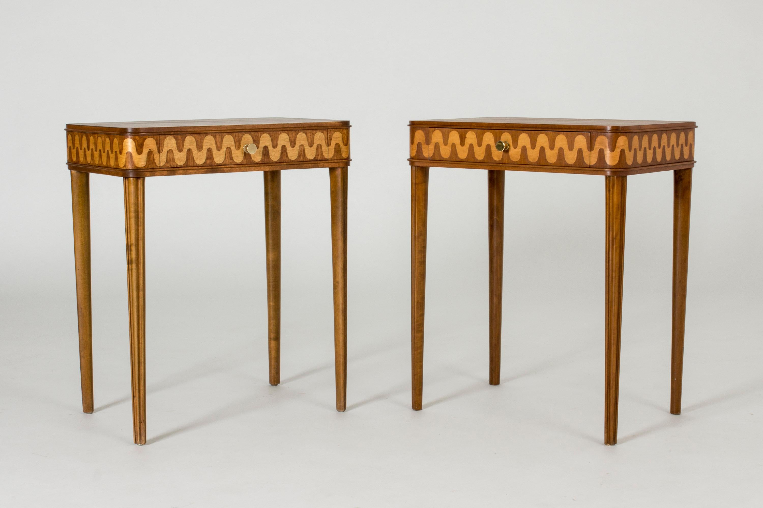 Scandinavian Modern Pair of 1930s Bedside Tables from NK