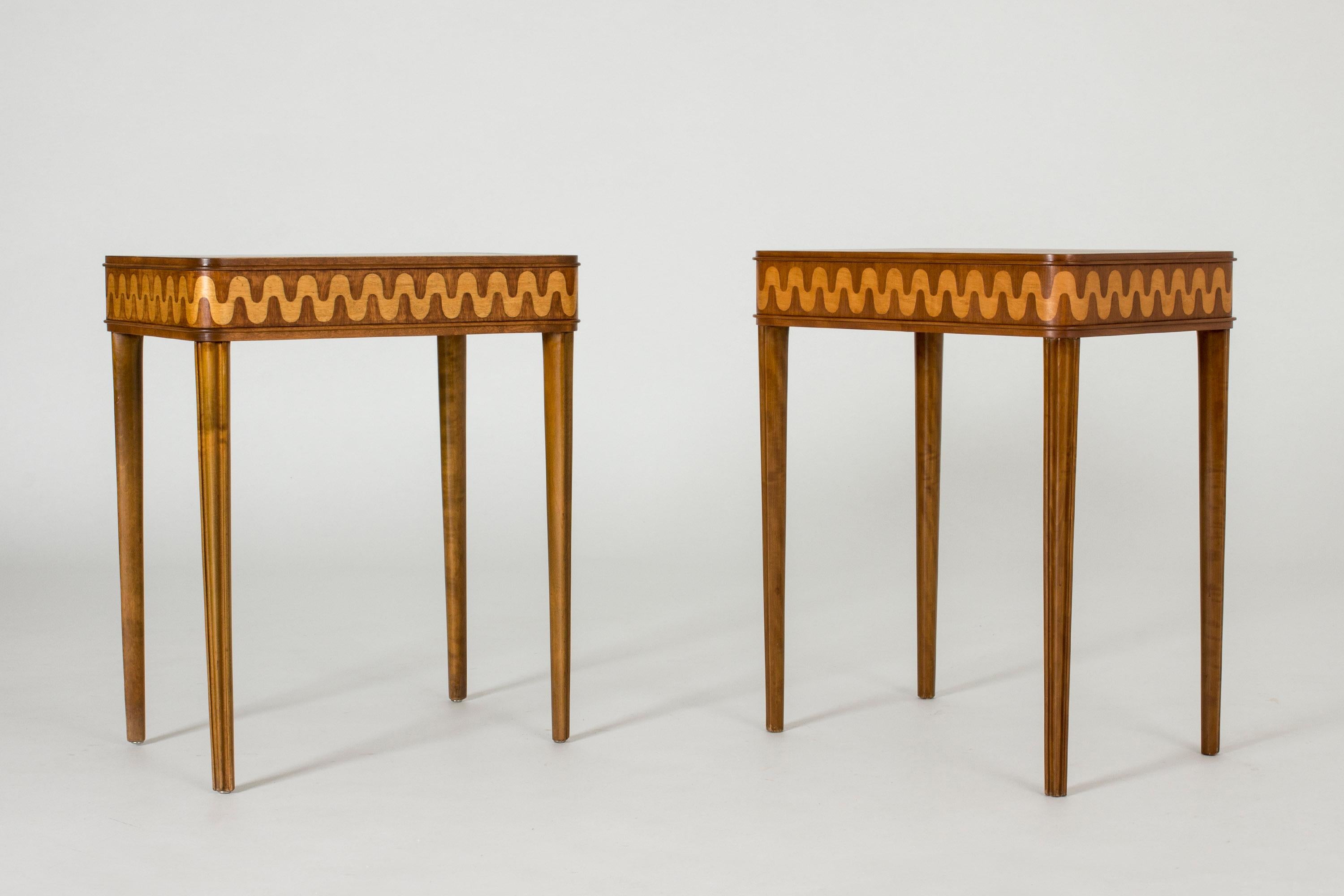 Swedish Pair of 1930s Bedside Tables from NK