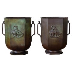 Pair of 1930s Bronze Vase by Just Andersen for GAB