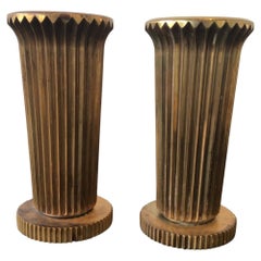 Vintage Pair Of 1930s Bronze Vases By Tinos Denmark