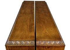 Pair of 1930s Carved Oak Open Bookcases