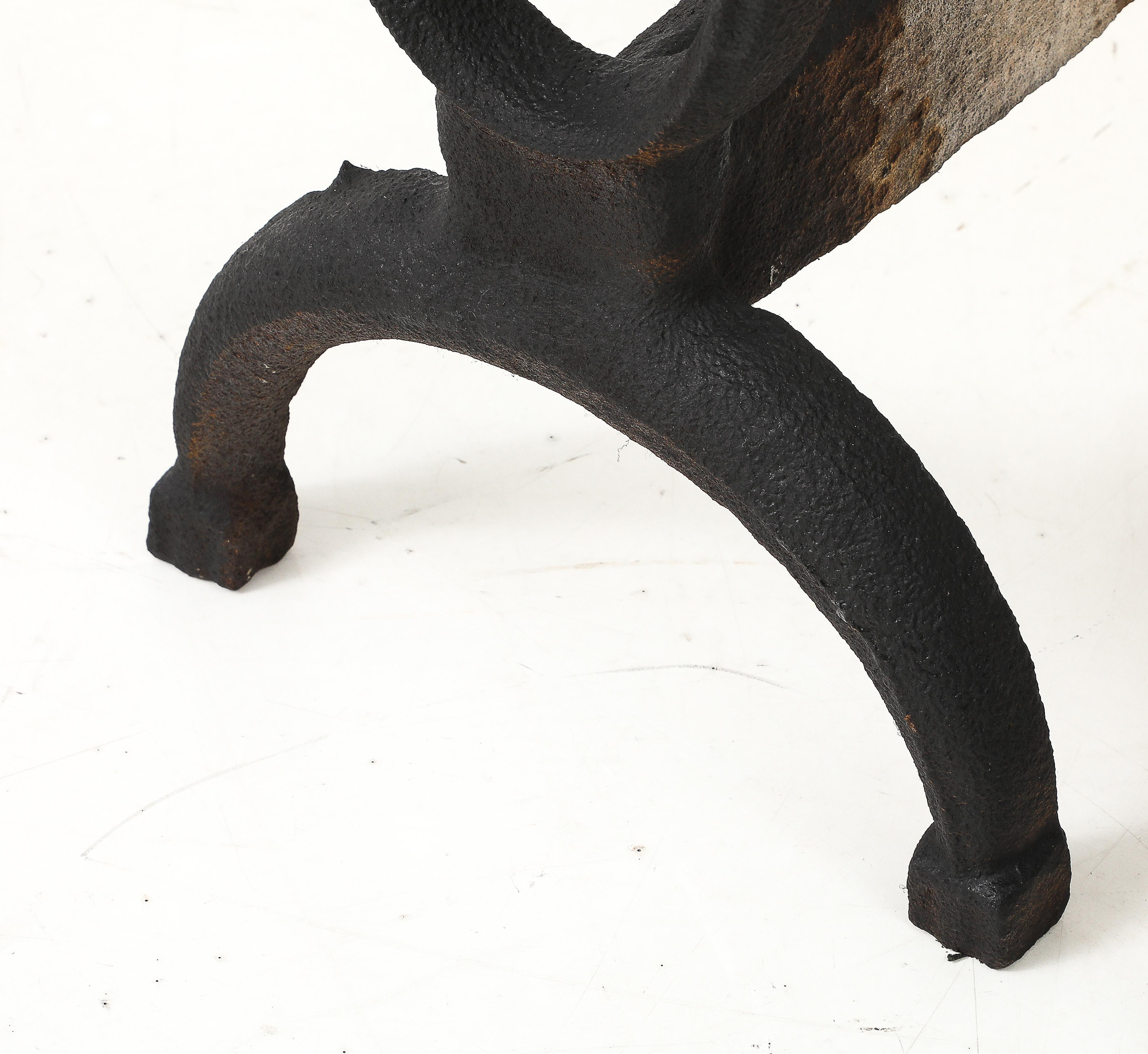 Mid-20th Century Pair of 1930's cast iron andirons For Sale