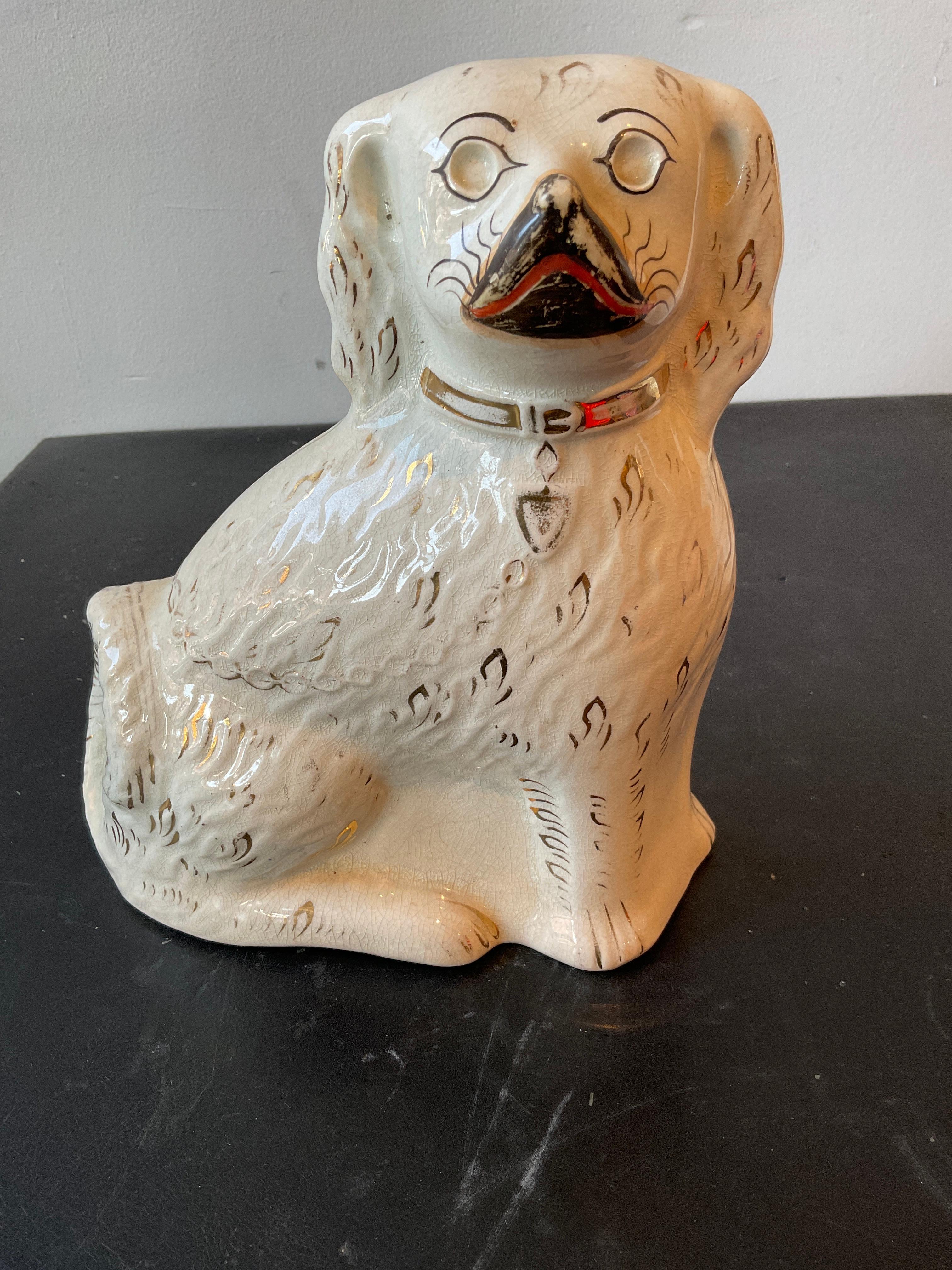 Mid-20th Century Pair of 1930s Ceramic Stafordshire Dogs For Sale