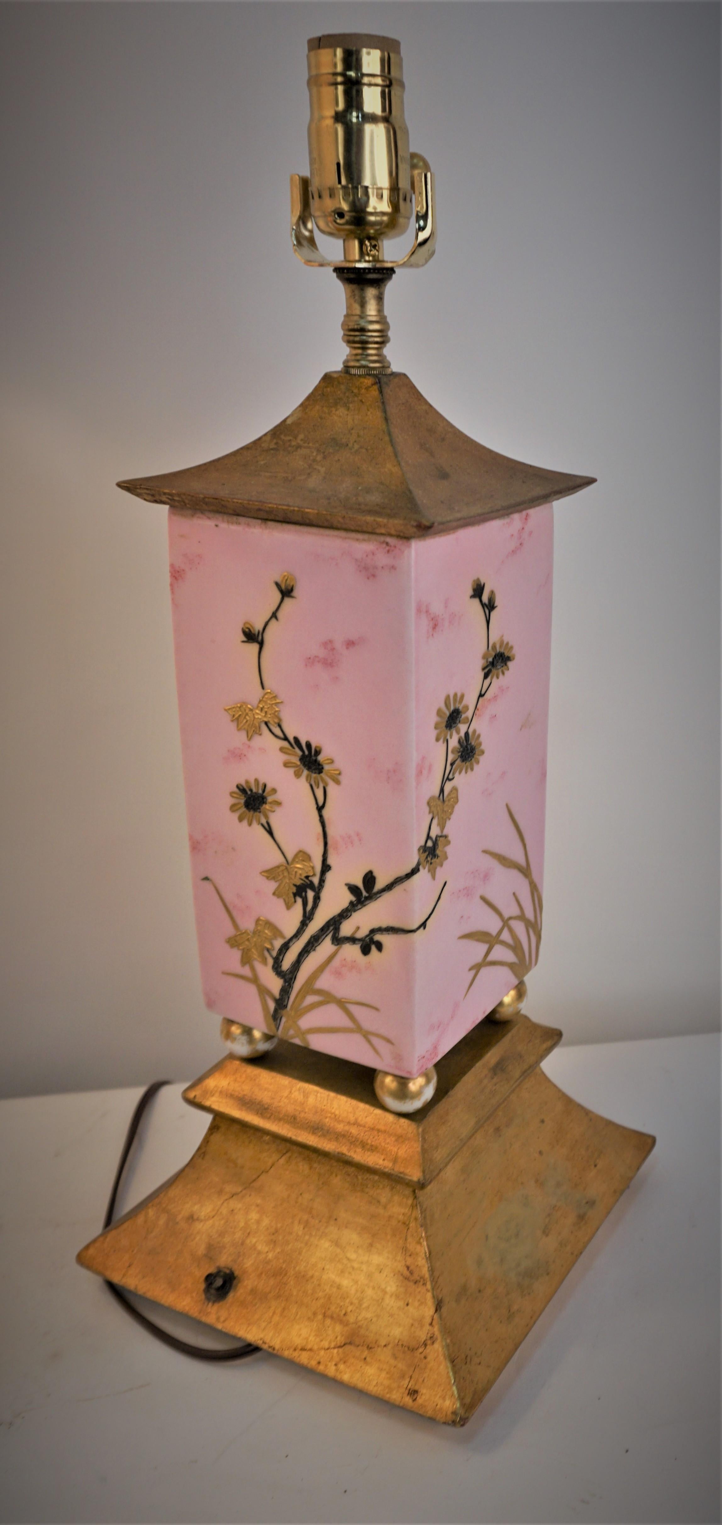 Pair of 1930's Chinoiserie Porcelain Table Lamps  In Good Condition For Sale In Fairfax, VA