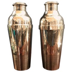 Vintage Pair of 1930s Christofle Silver Plated Cocktail Shakers