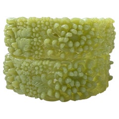 Pair of  1930’s Crythansium Bangles, Pierced & Molded Celluloid Bracelets