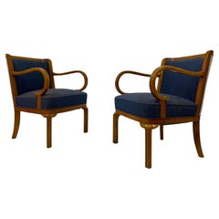 Pair of 1930s Danish Armchairs by Lysberg & Hansen