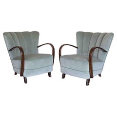 Vintage Pair of 1930's Danish Armchairs 