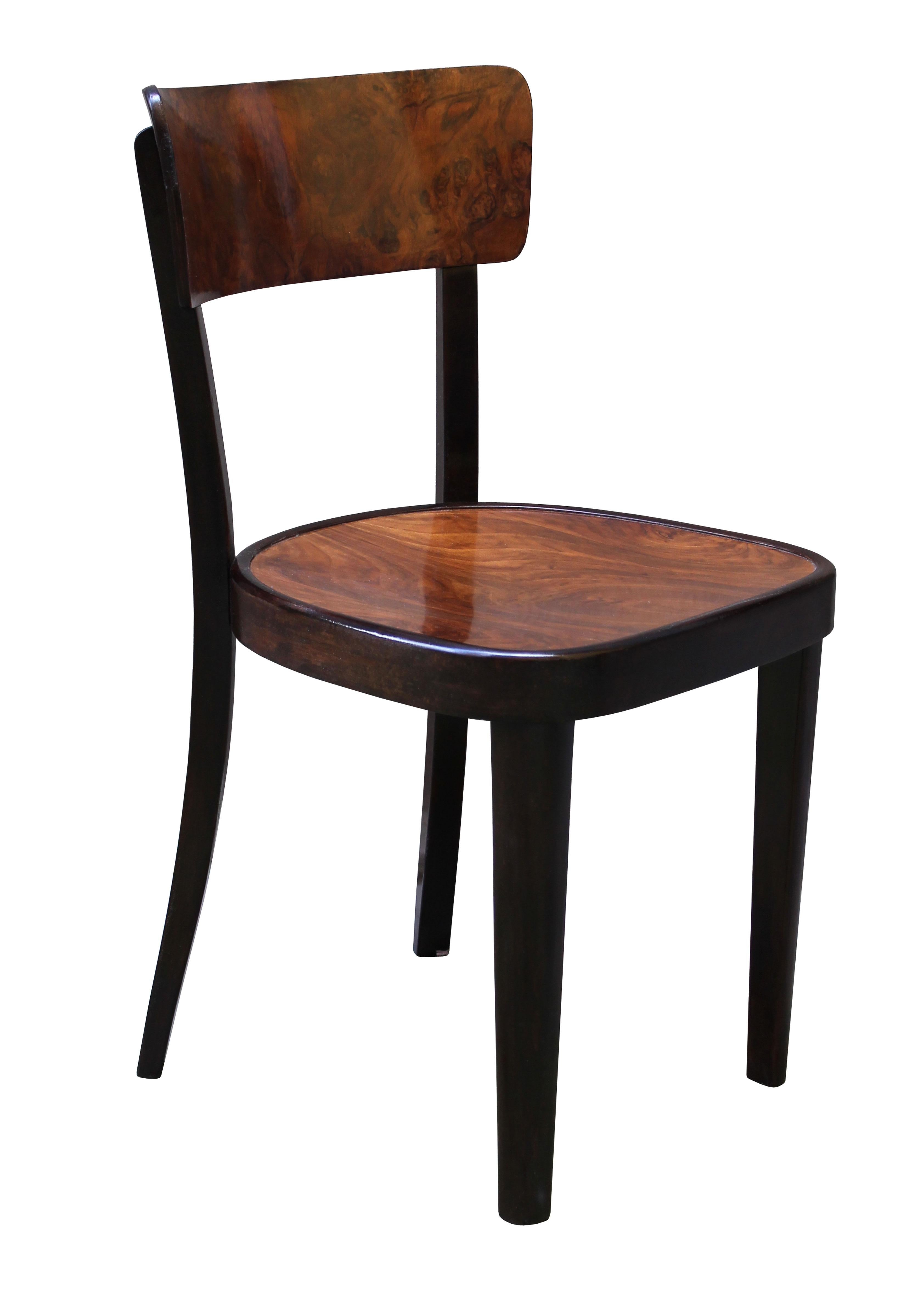 Czech Pair of 1930s Dining Chairs Model a 524 3/4 by Thonet For Sale
