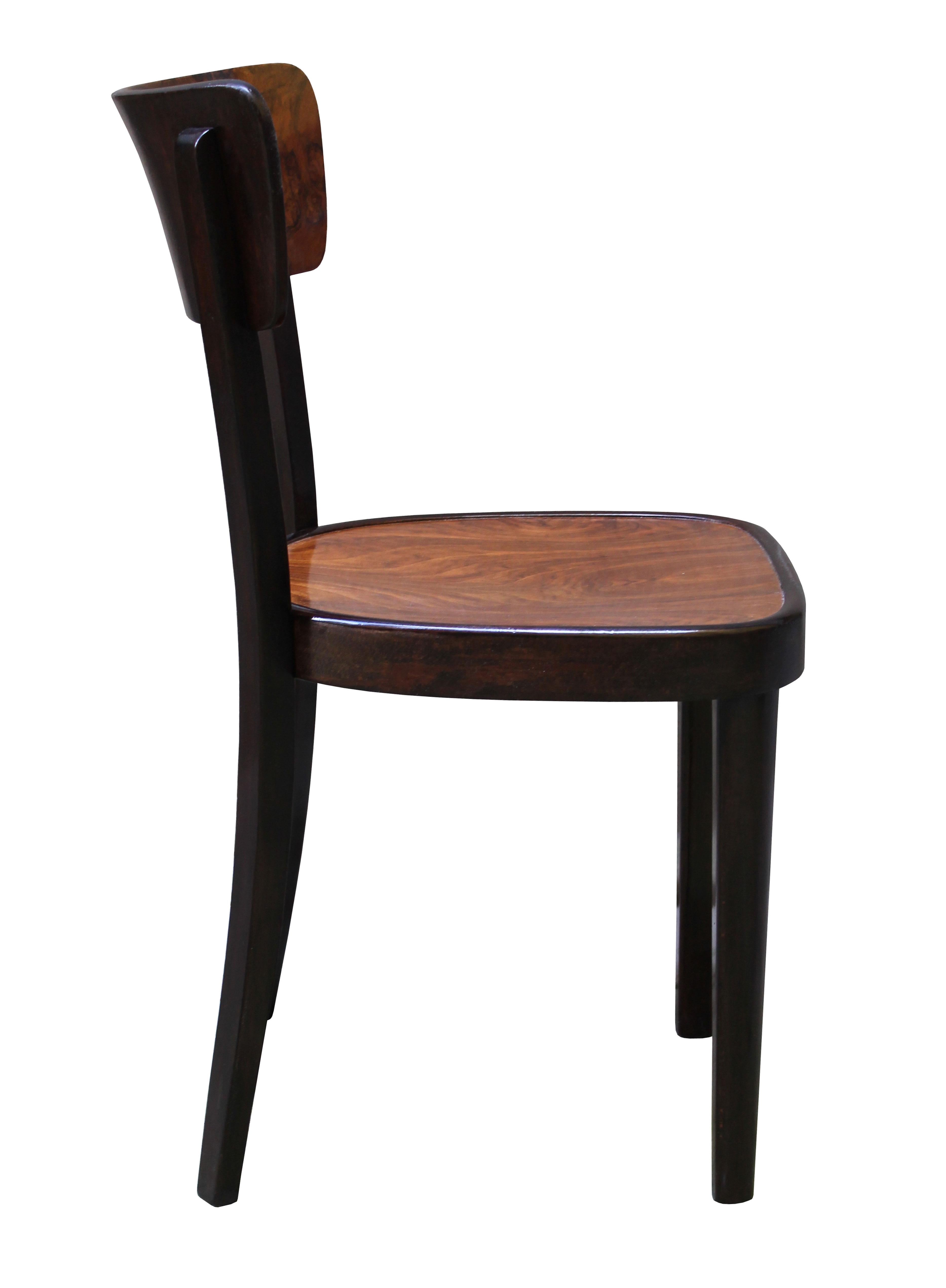 Lacquered Pair of 1930s Dining Chairs Model a 524 3/4 by Thonet For Sale
