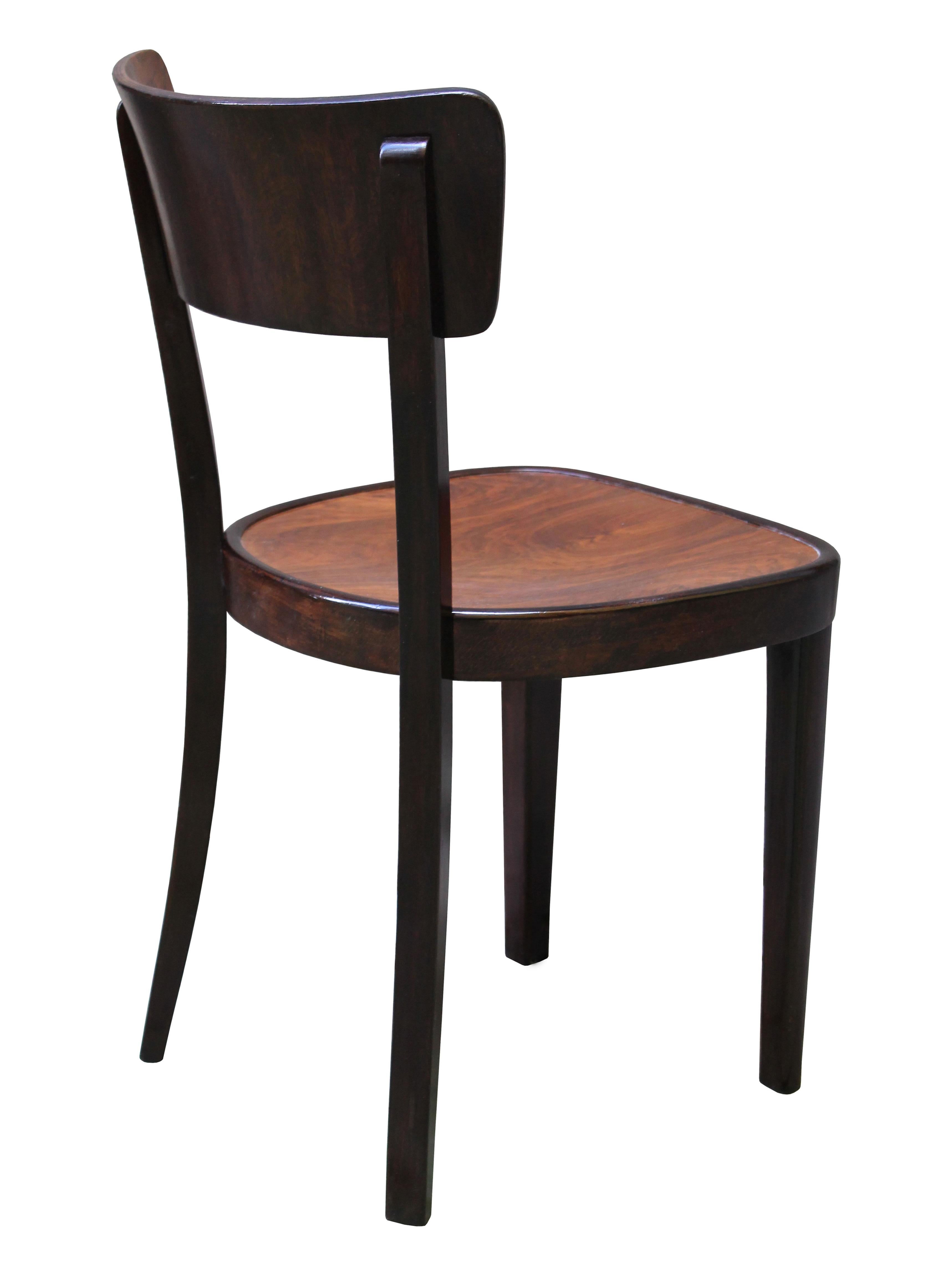 Pair of 1930s Dining Chairs Model a 524 3/4 by Thonet In Good Condition For Sale In Brno, CZ