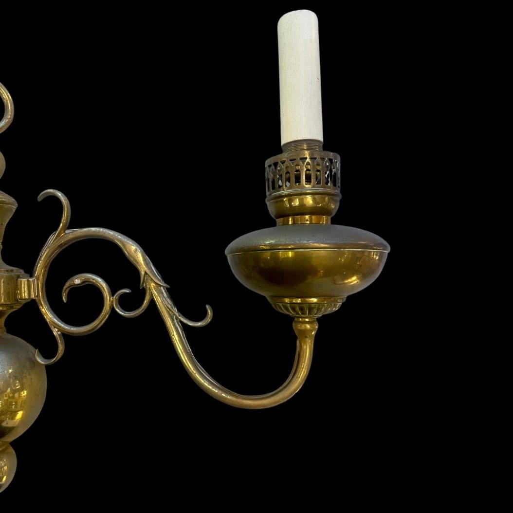 Pair of 1930's Dutch Flemish Brass Wall Sconces For Sale 1