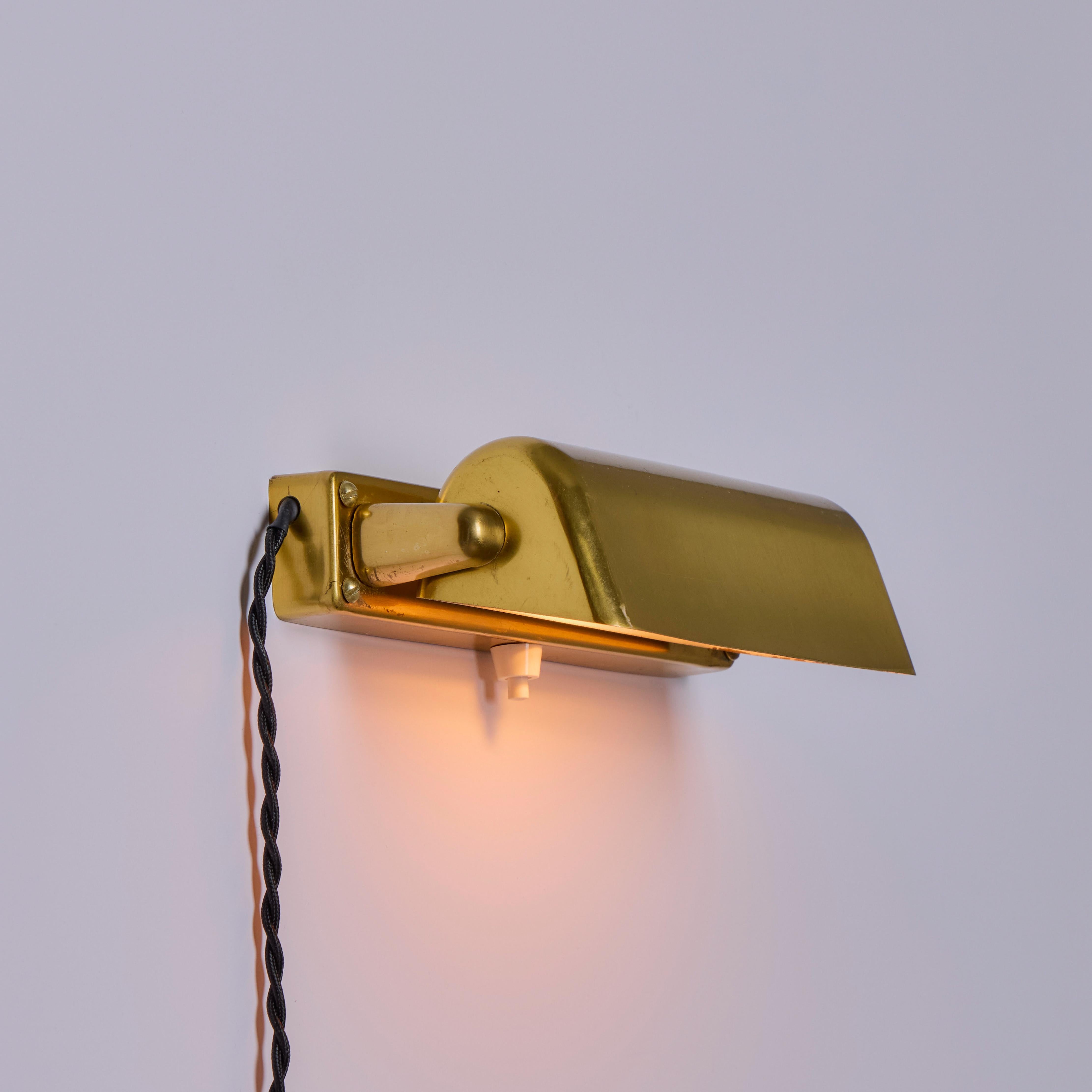 Pair of 1930s Finnish Brass Plug-In Wall Lights Attributed to Paavo Tynell For Sale 4
