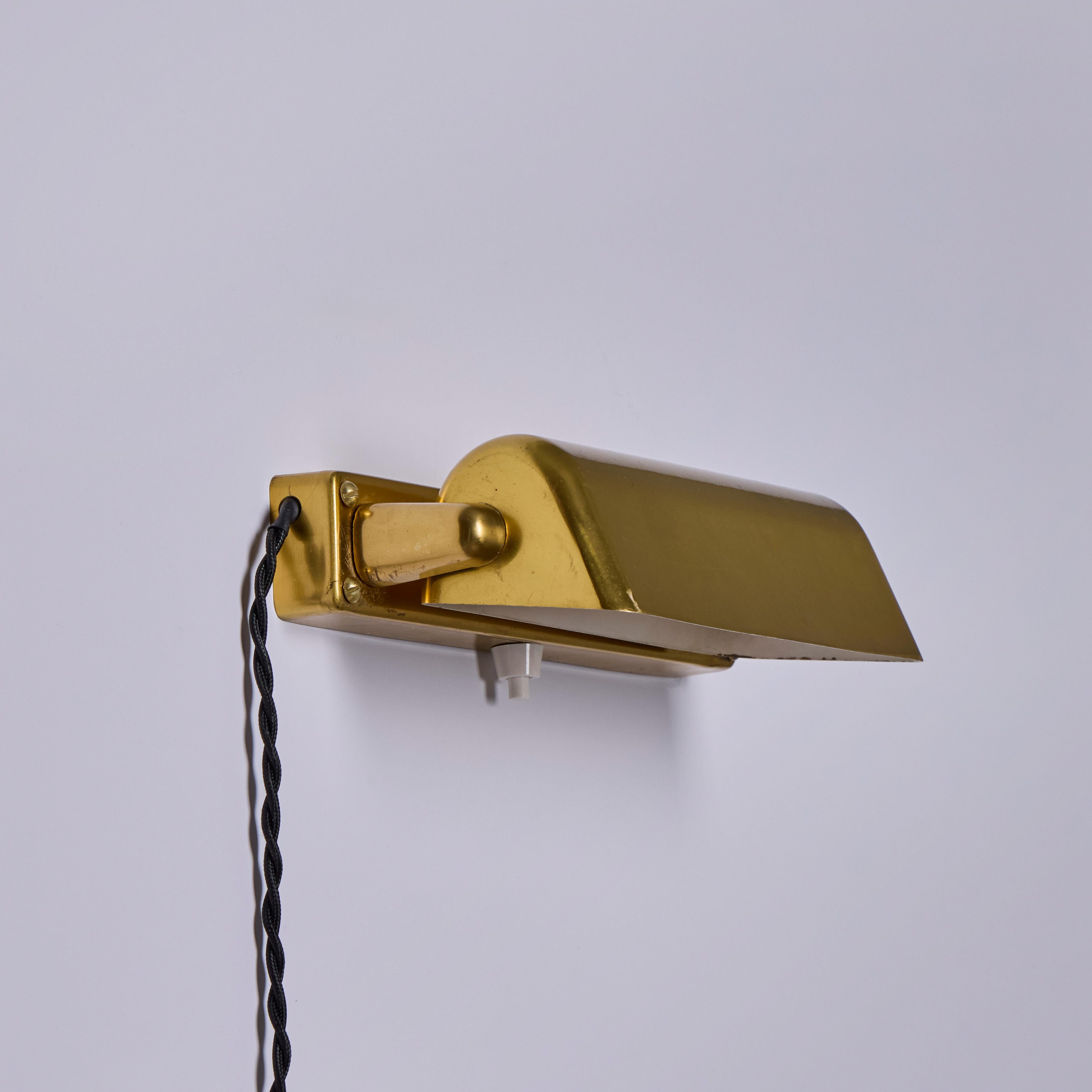 Pair of 1930s Finnish Brass Plug-In Wall Lights Attributed to Paavo Tynell For Sale 6