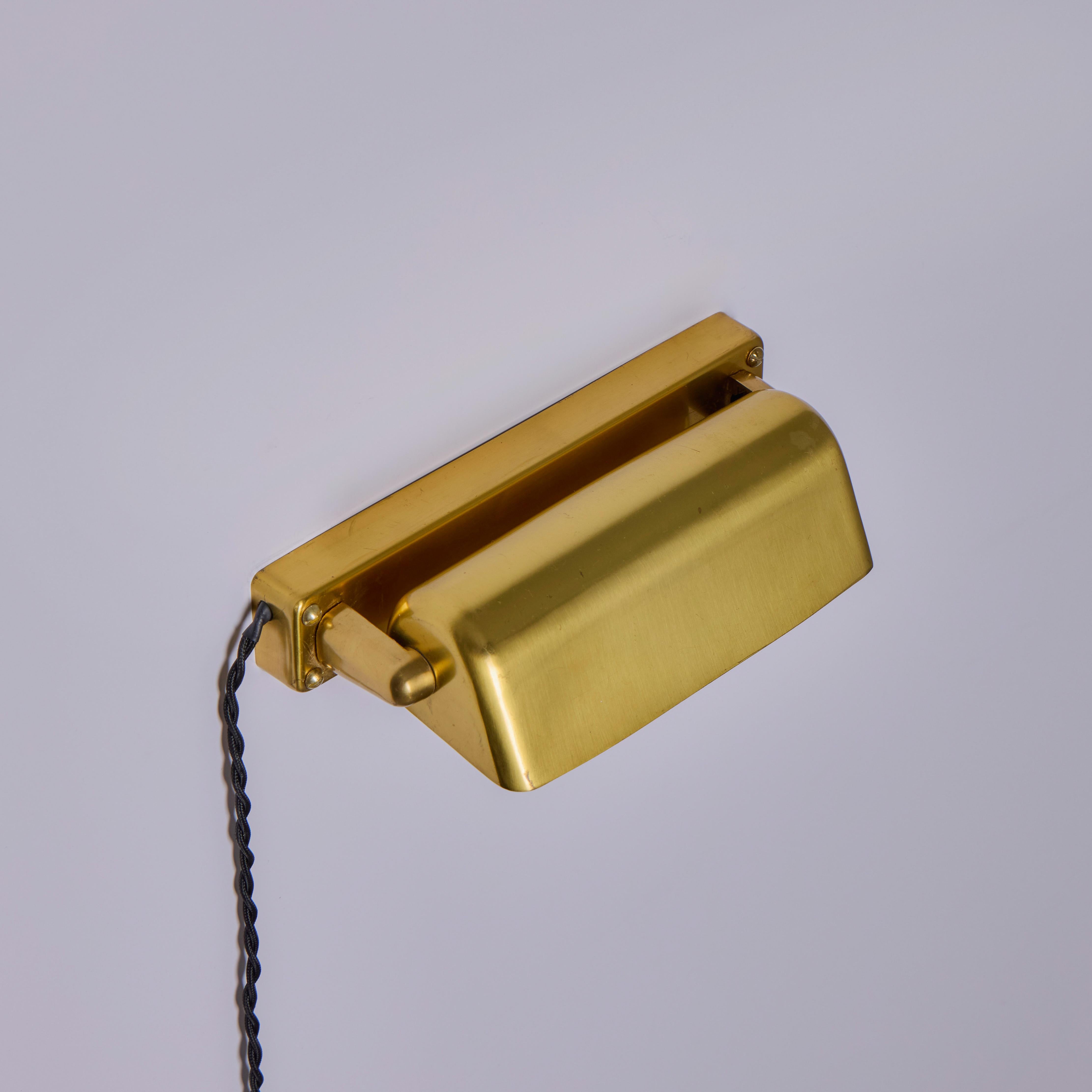 Pair of 1930s Finnish Brass Plug-In Wall Lights Attributed to Paavo Tynell For Sale 8