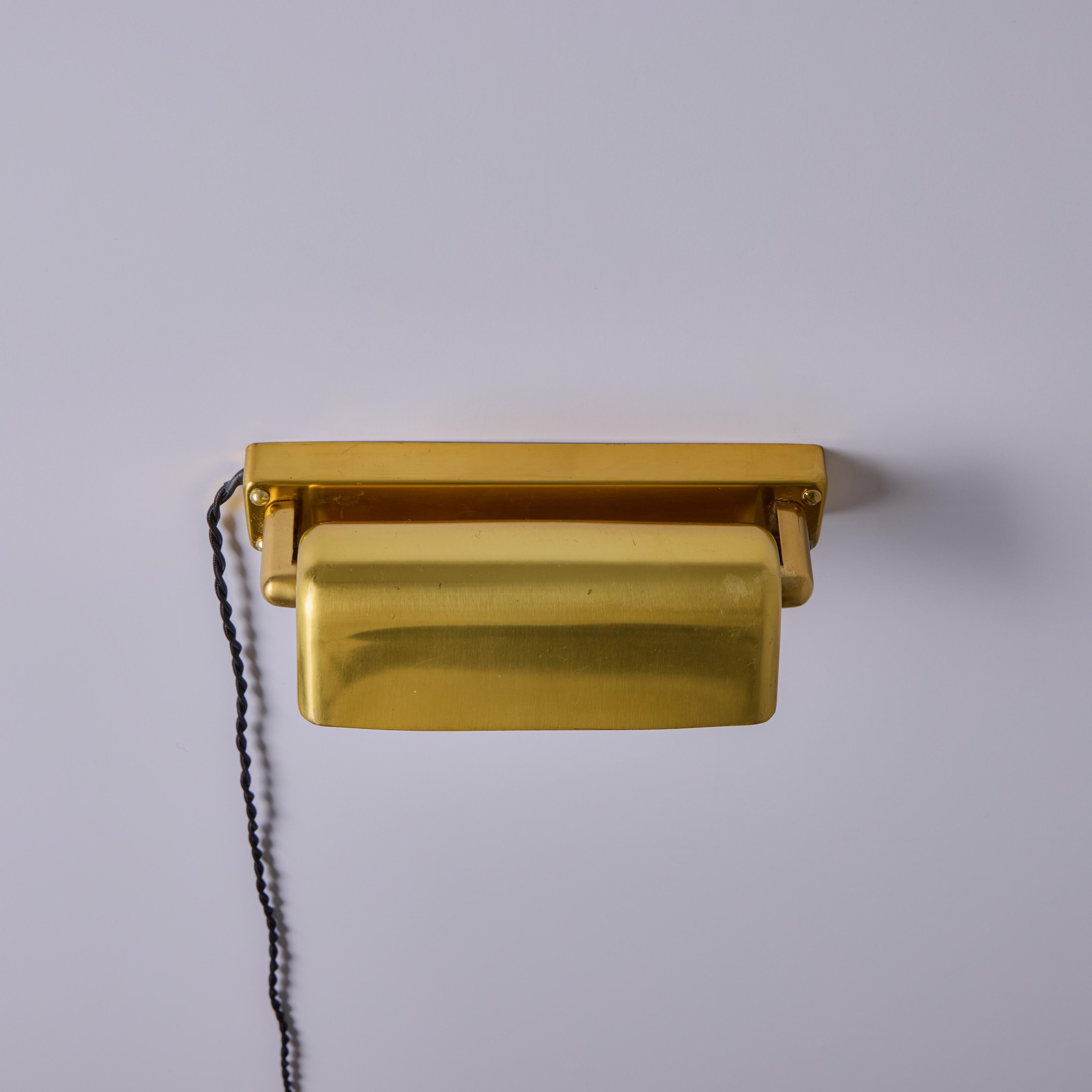 Pair of 1930s Finnish Brass Plug-In Wall Lights Attributed to Paavo Tynell For Sale 9