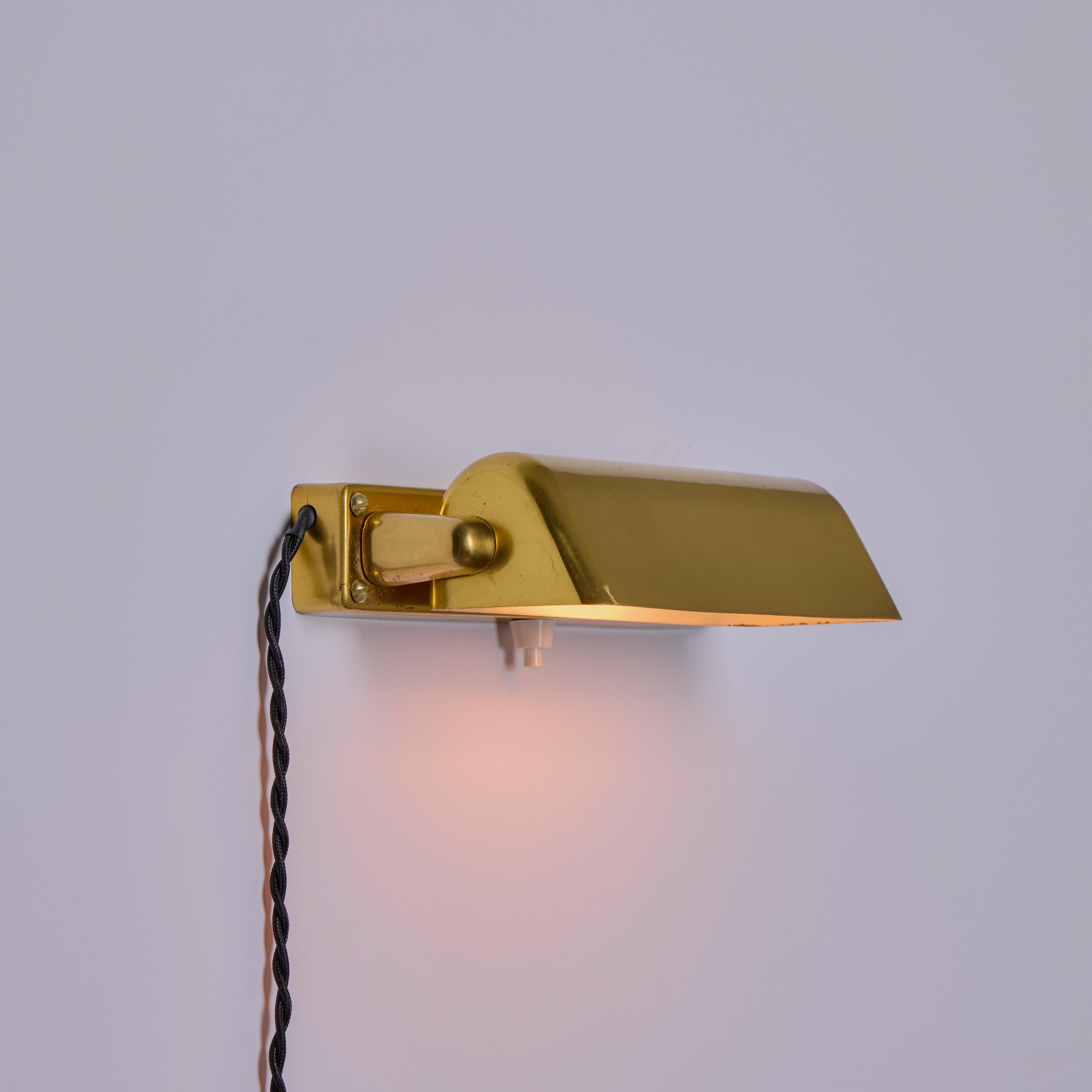 Pair of 1930s Finnish Brass Plug-In Wall Lights Attributed to Paavo Tynell For Sale 10