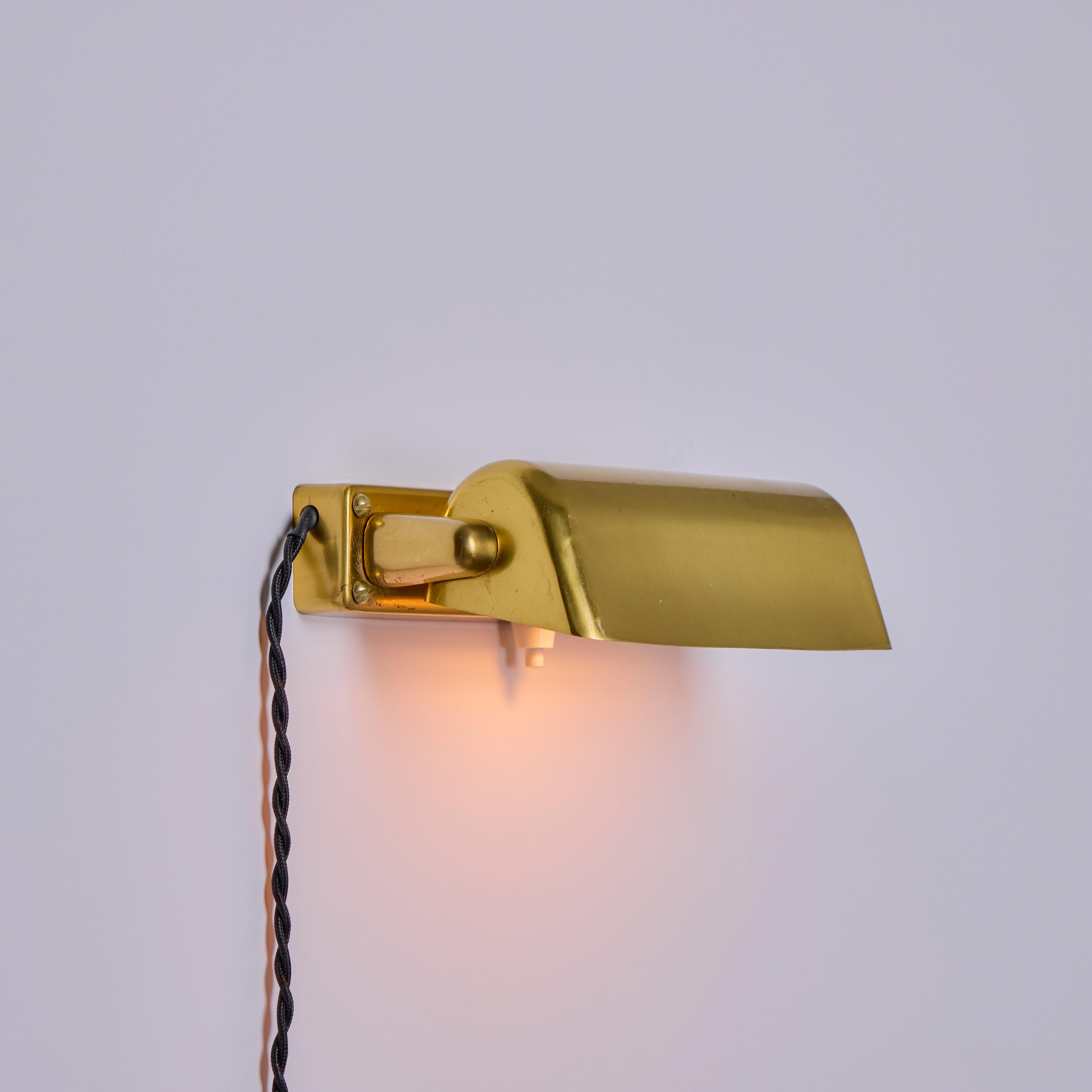 Pair of 1930s Finnish Brass Plug-In Wall Lights Attributed to Paavo Tynell For Sale 11