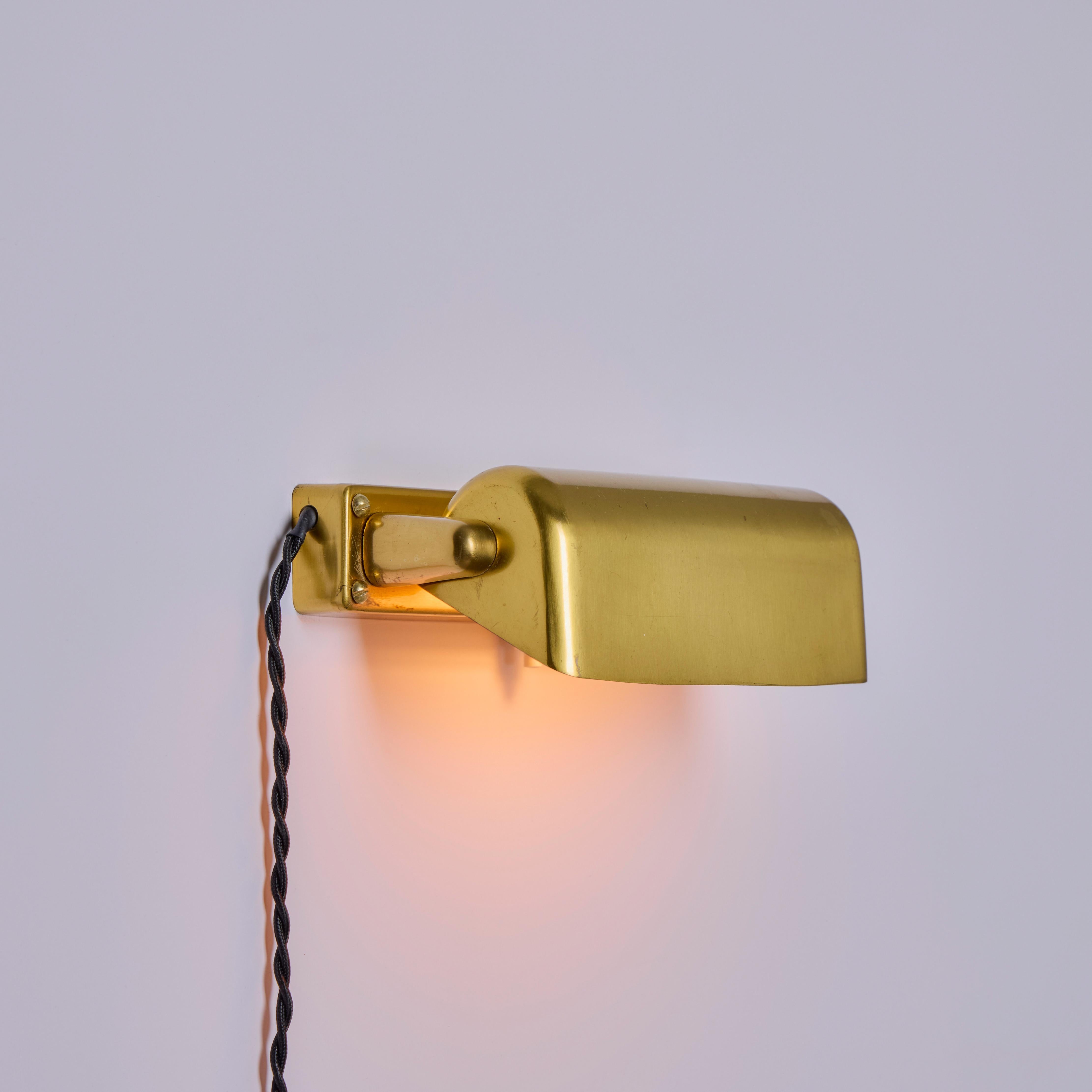 Pair of 1930s Finnish Brass Plug-In Wall Lights Attributed to Paavo Tynell For Sale 12