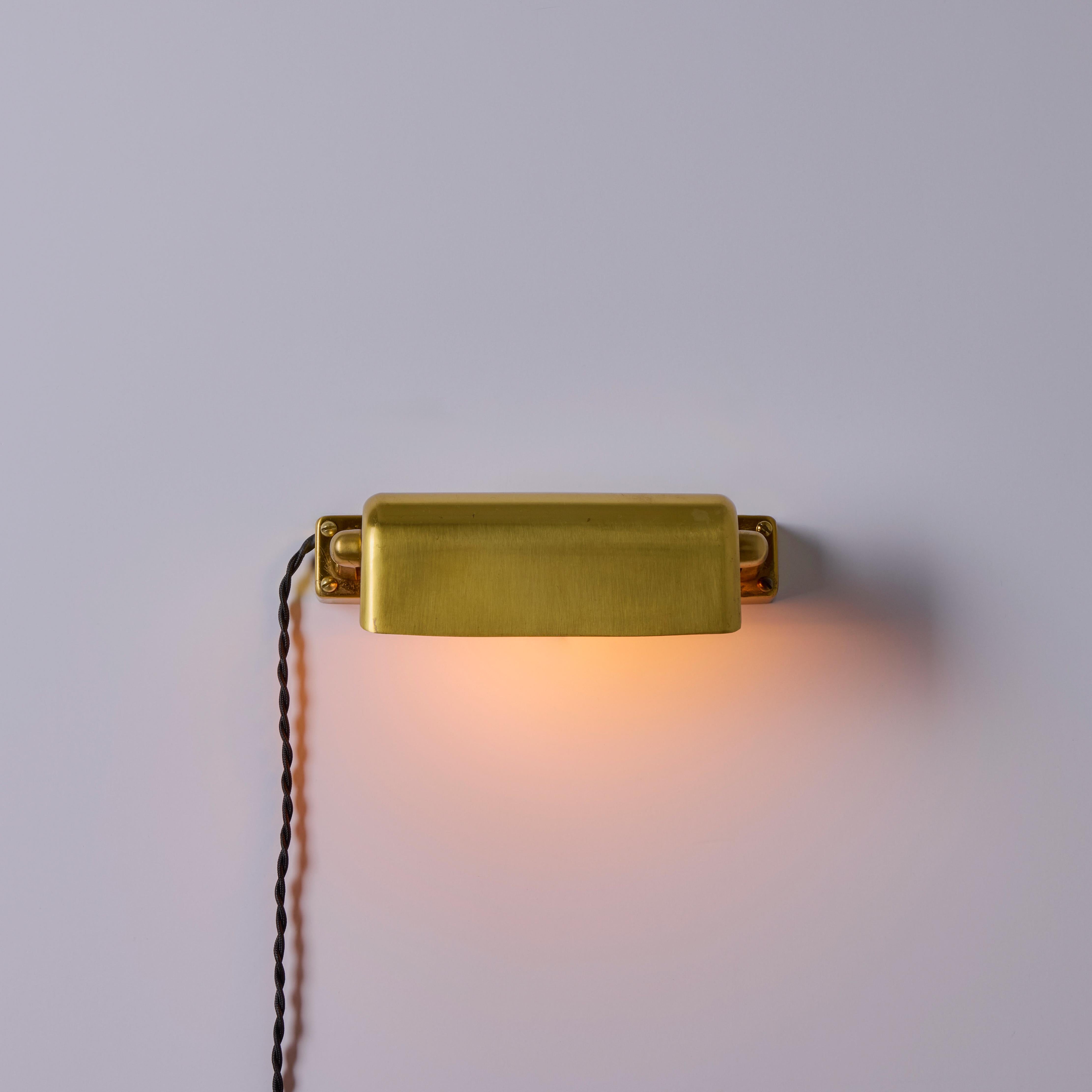 Pair of 1930s Finnish Brass Plug-In Wall Lights Attributed to Paavo Tynell In Good Condition For Sale In Glendale, CA