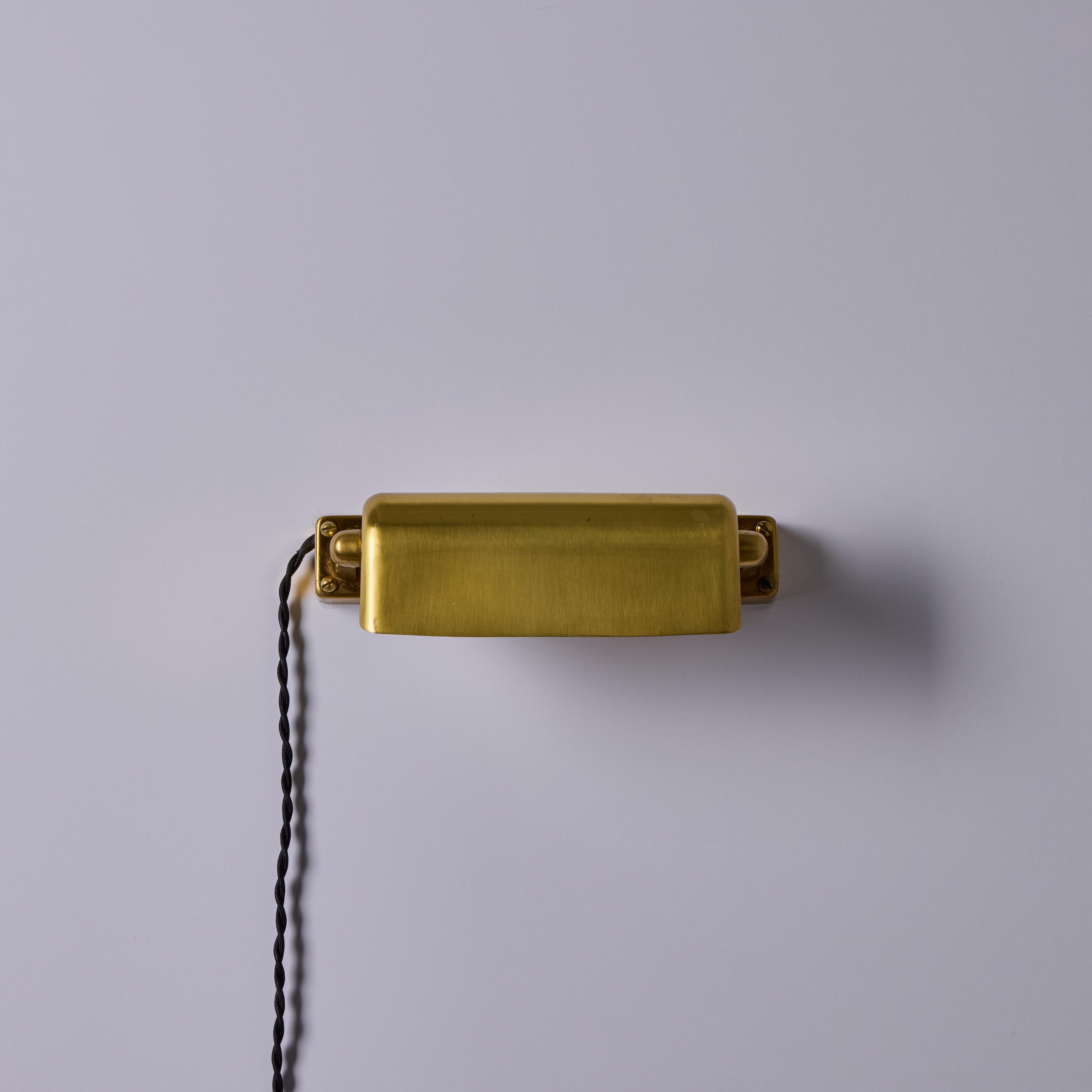 Mid-20th Century Pair of 1930s Finnish Brass Plug-In Wall Lights Attributed to Paavo Tynell For Sale
