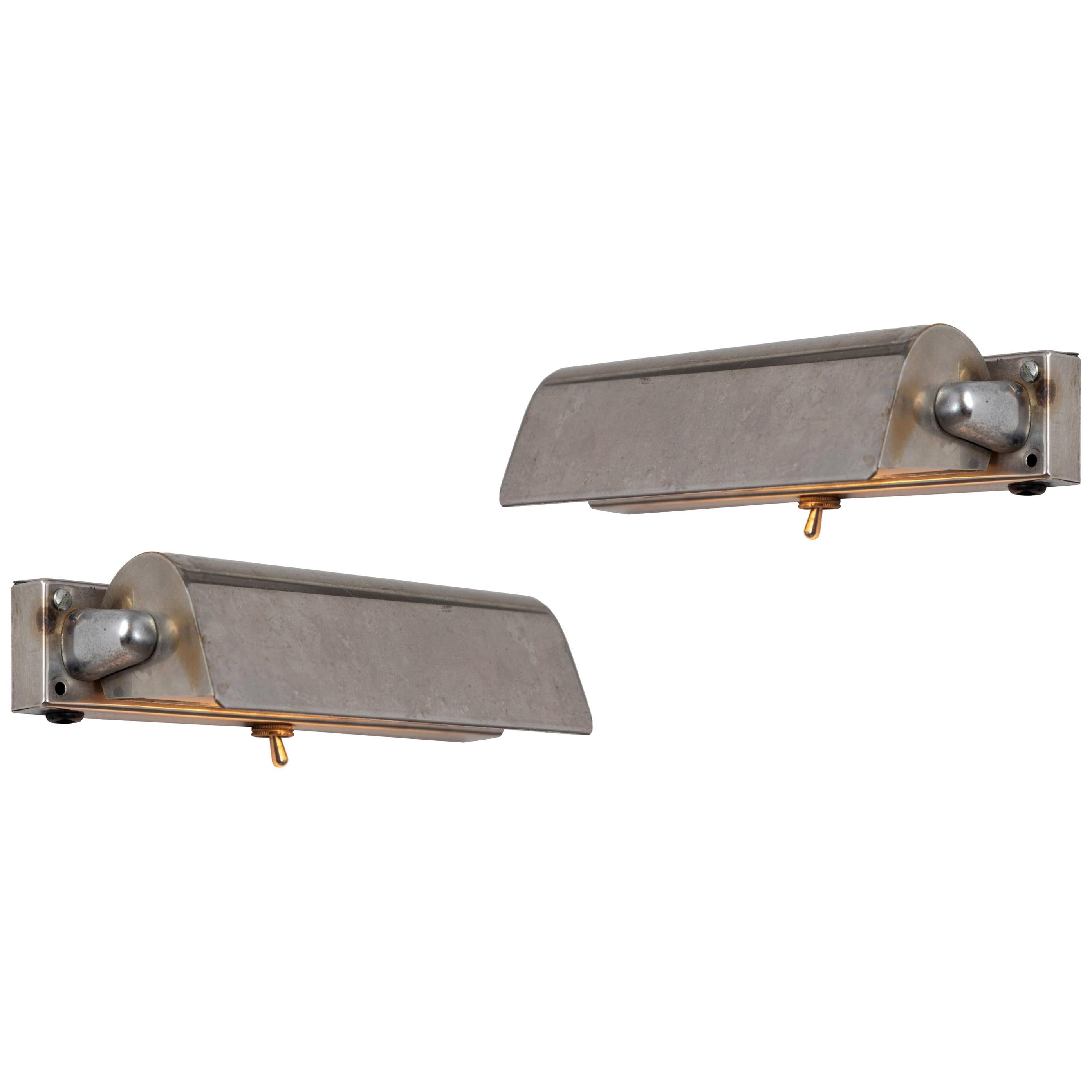 Pair of 1930s Finnish Minimalist Wall Lights Attributed to Paavo Tynell