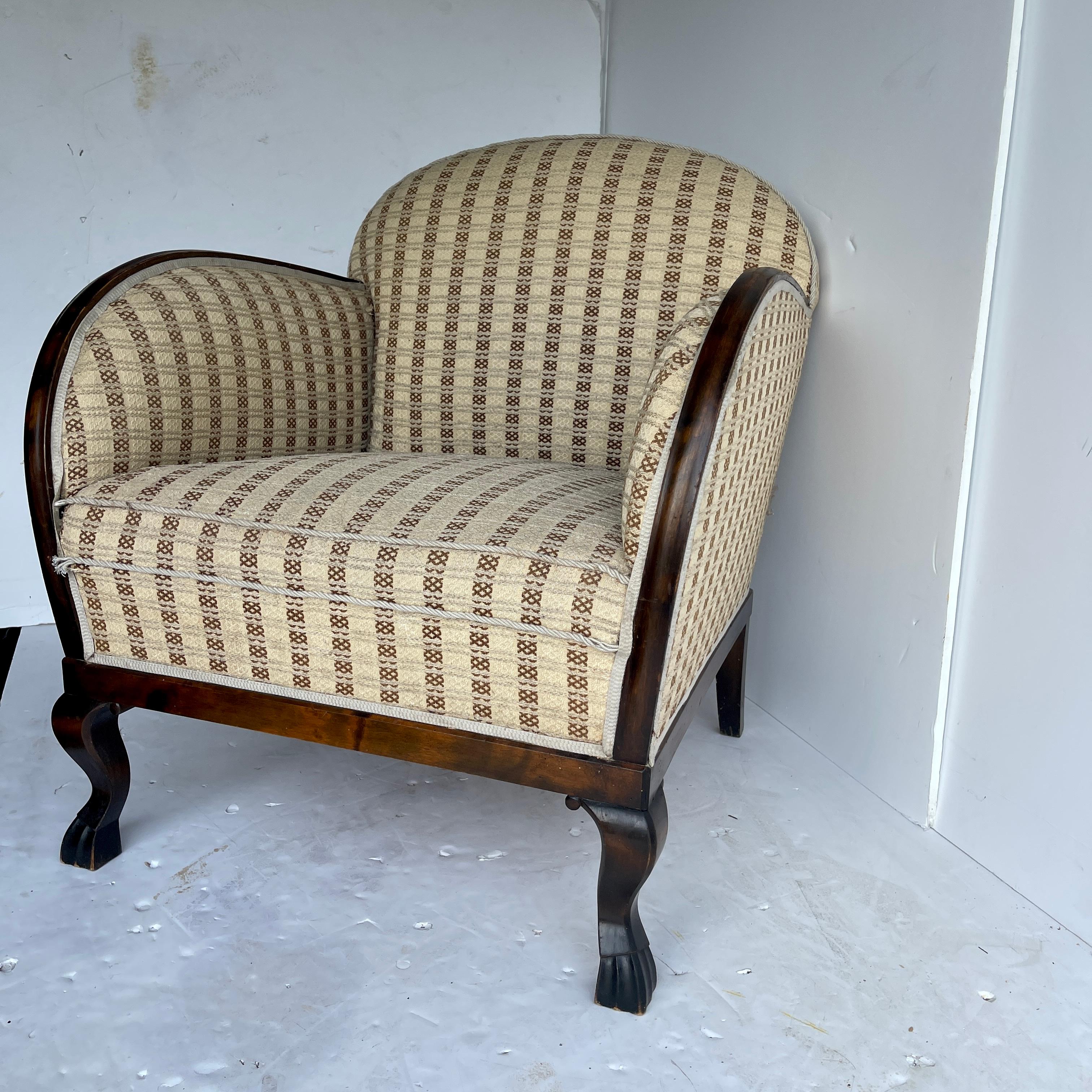 Pair of 1930's French Art Deco Lounge Club Chairs 7