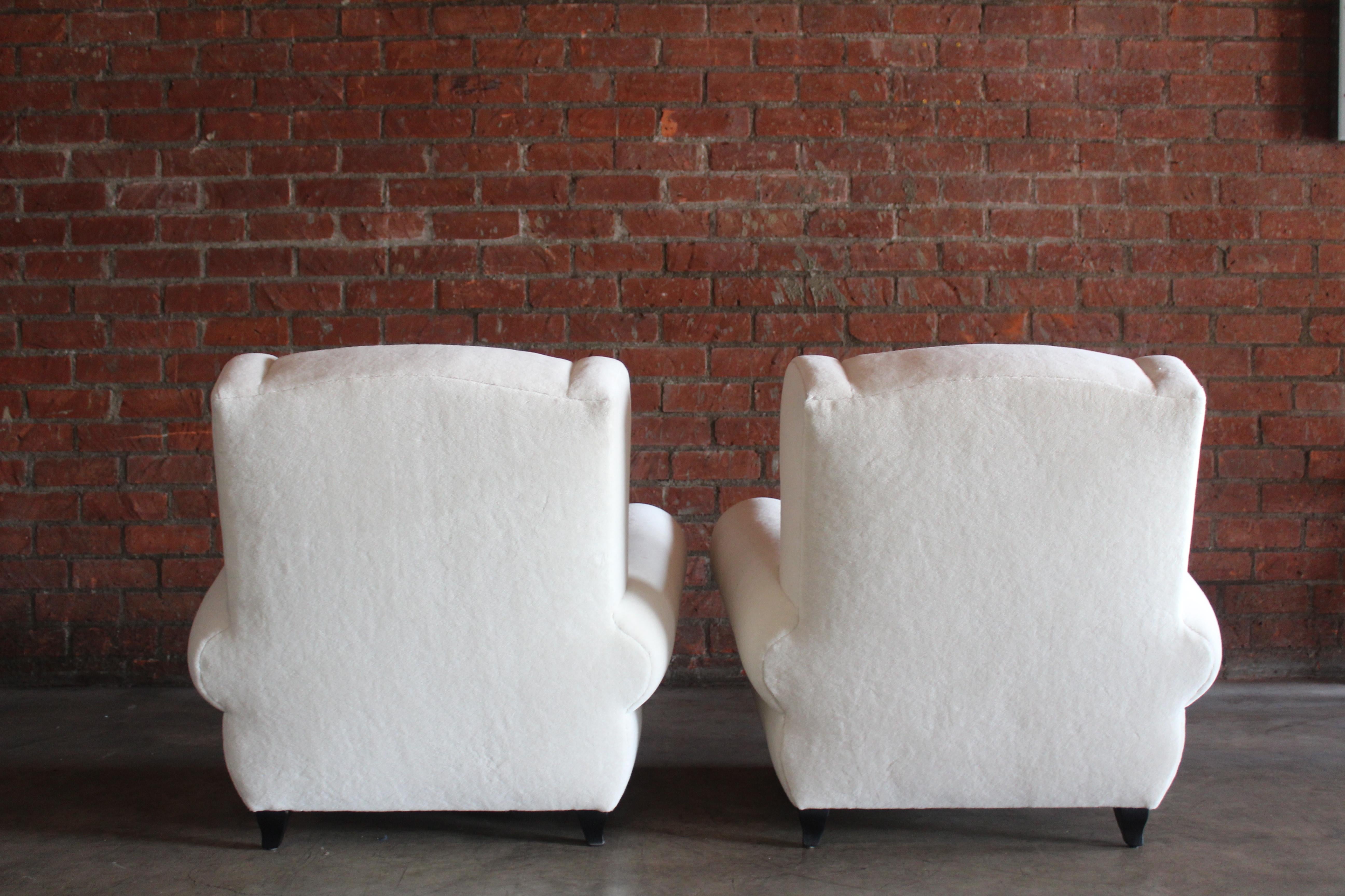 Pair of 1930s Maurice Rinck Style Art Deco French Club Chairs in Alpaca Wool For Sale 13