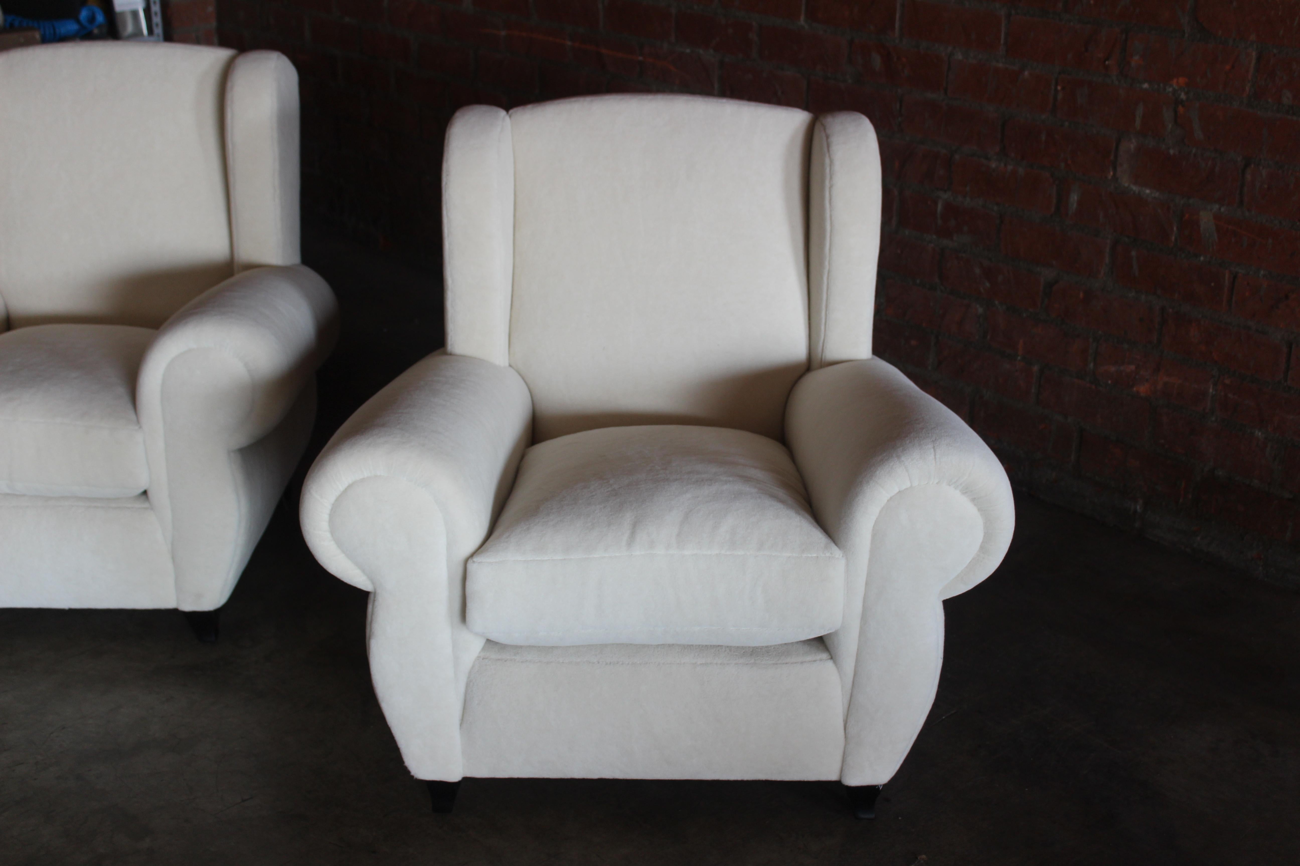 Pair of 1930s Maurice Rinck Style Art Deco French Club Chairs in Alpaca Wool For Sale 5